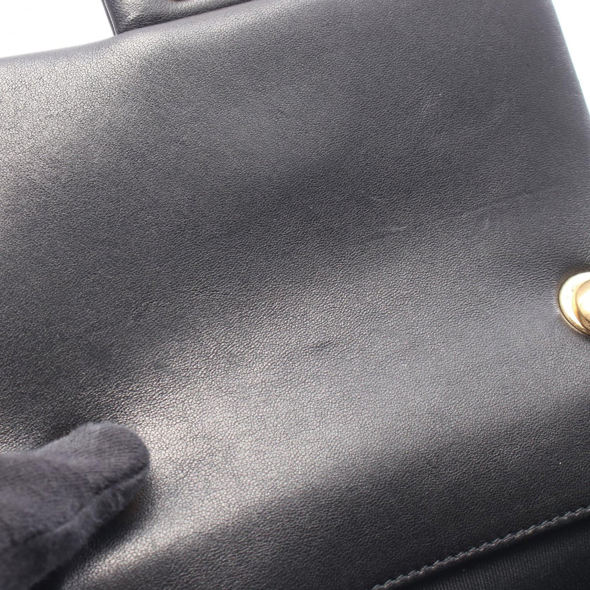 Chanel Mini Quilted Lambskin Round Top Handle Flap — Black