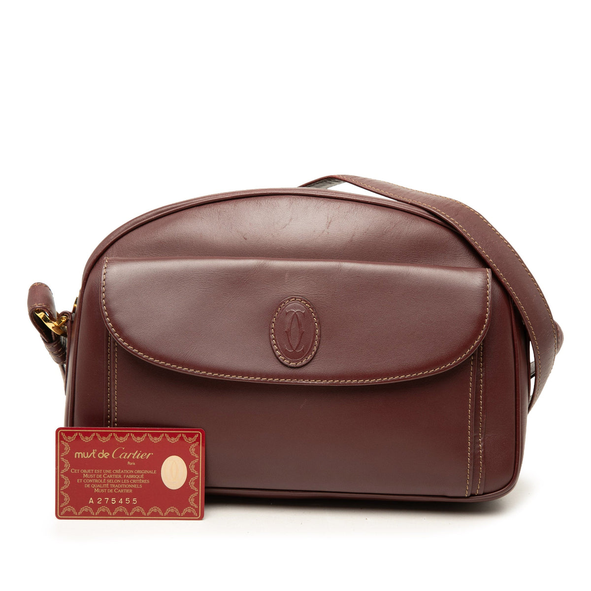 Cartier Leather Must De Cartier Crossbody — Red