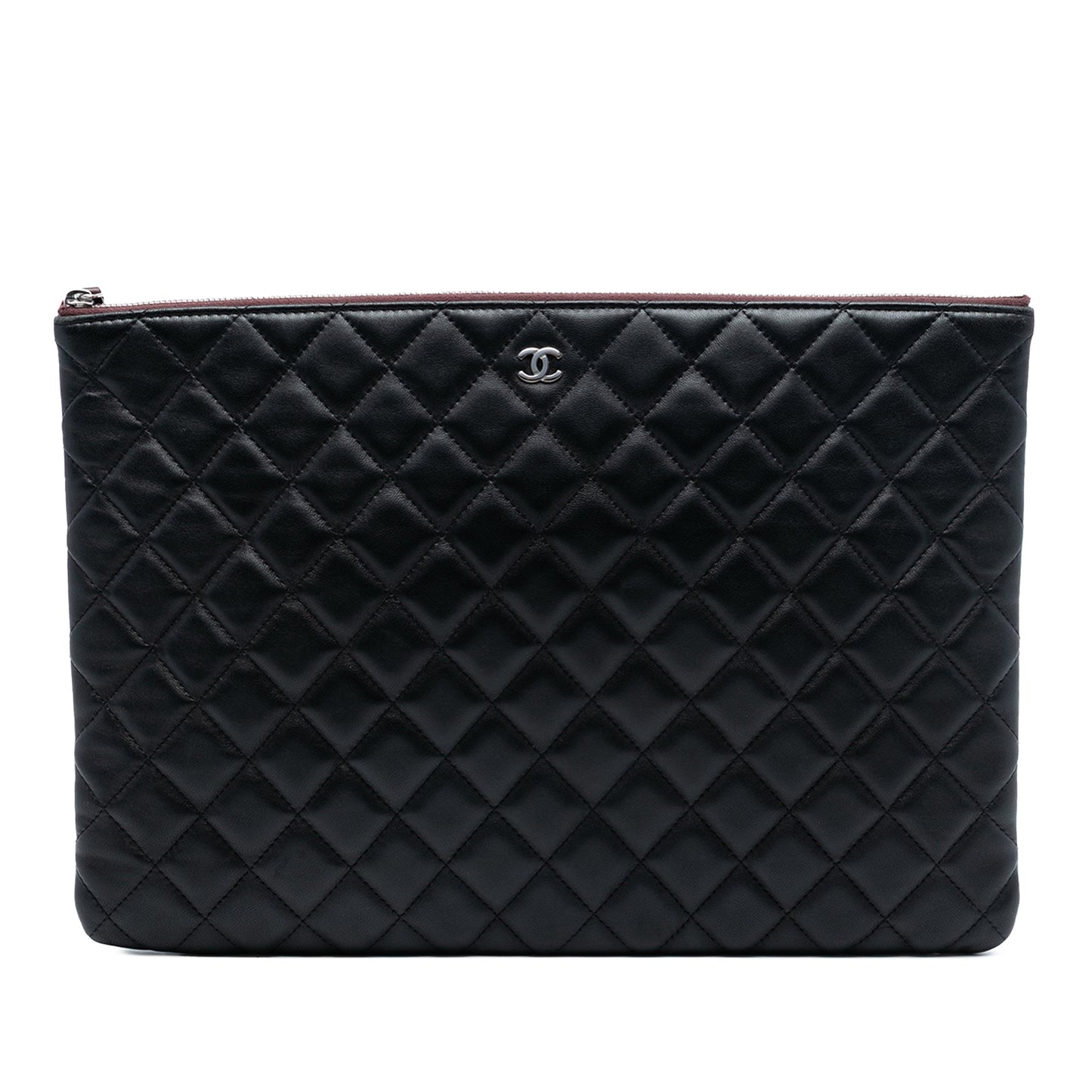 Chanel Large Quilted Lambskin O Case Clutch