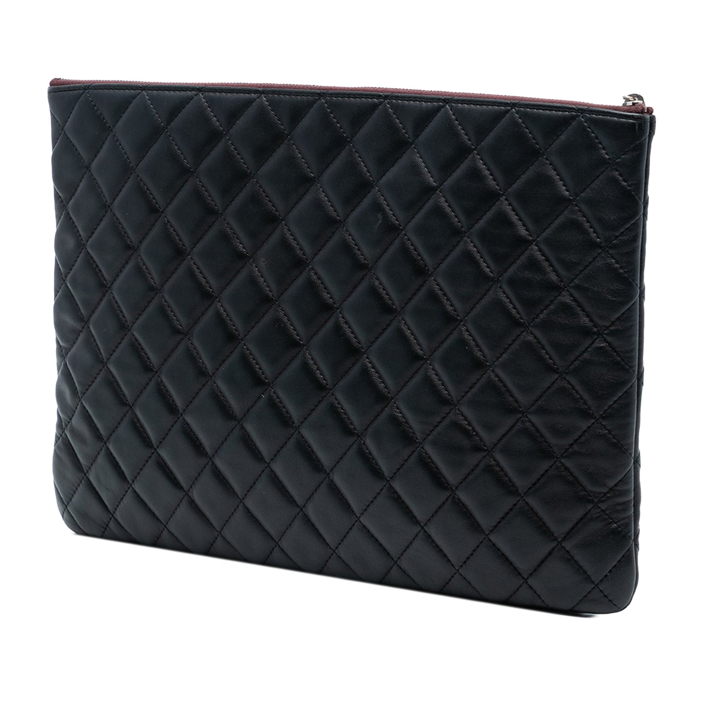 Chanel Large Quilted Lambskin O Case Clutch