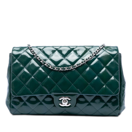 Chanel CC Quilted Patent Clutch With Chain