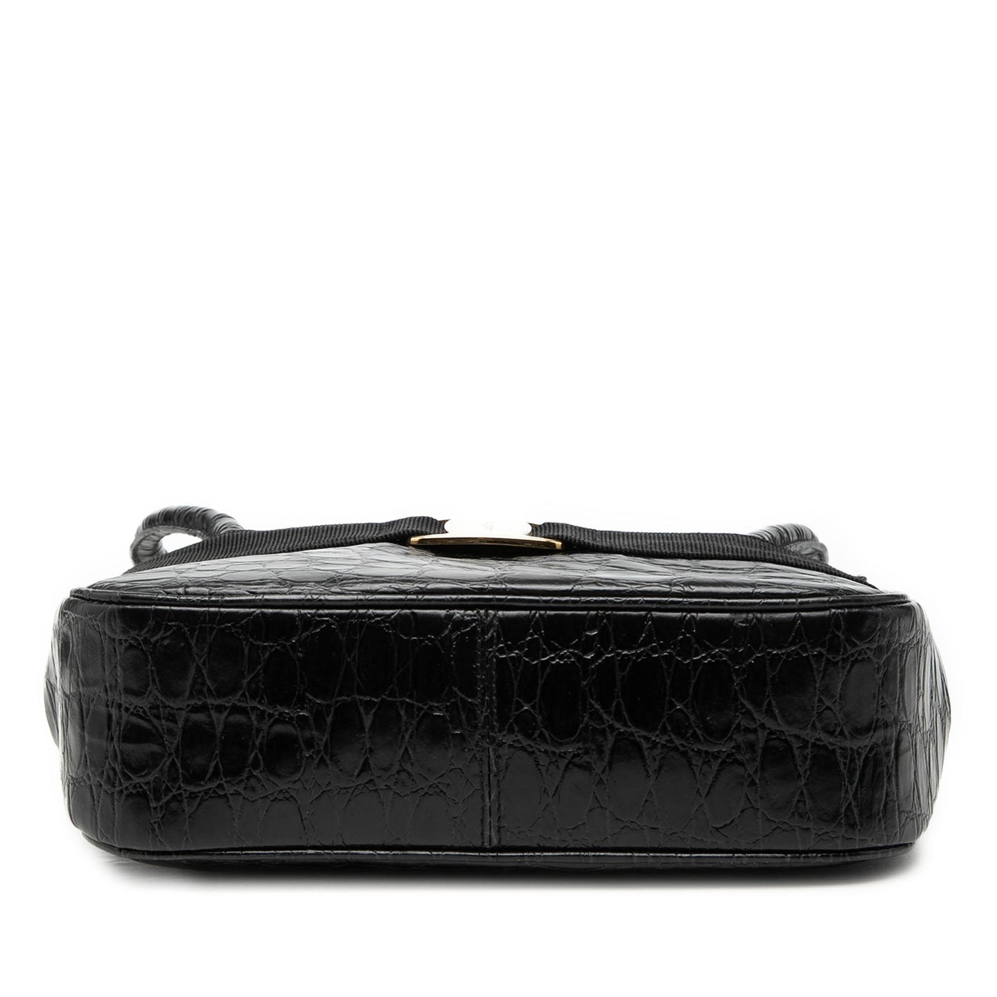 Croc Embossed Vara Bow Top Handle Bag