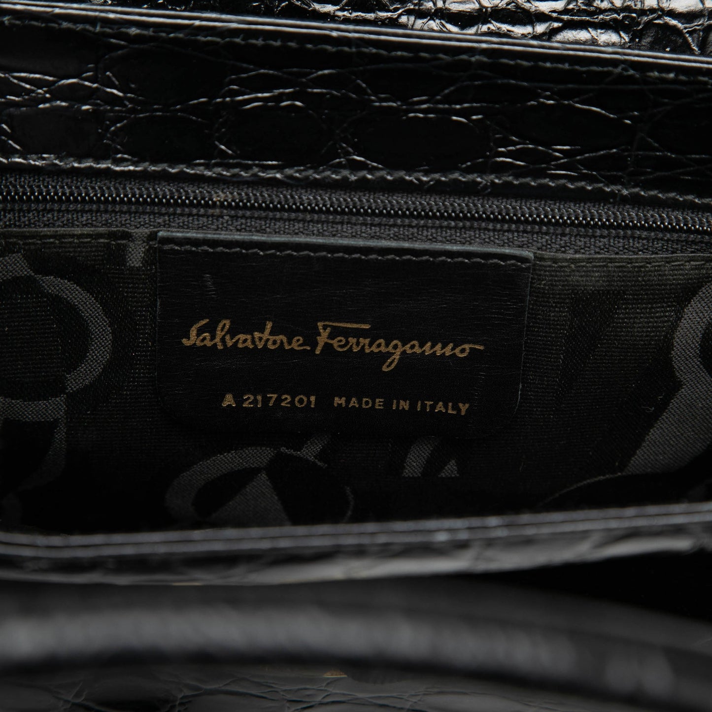 Croc Embossed Vara Bow Top Handle Bag