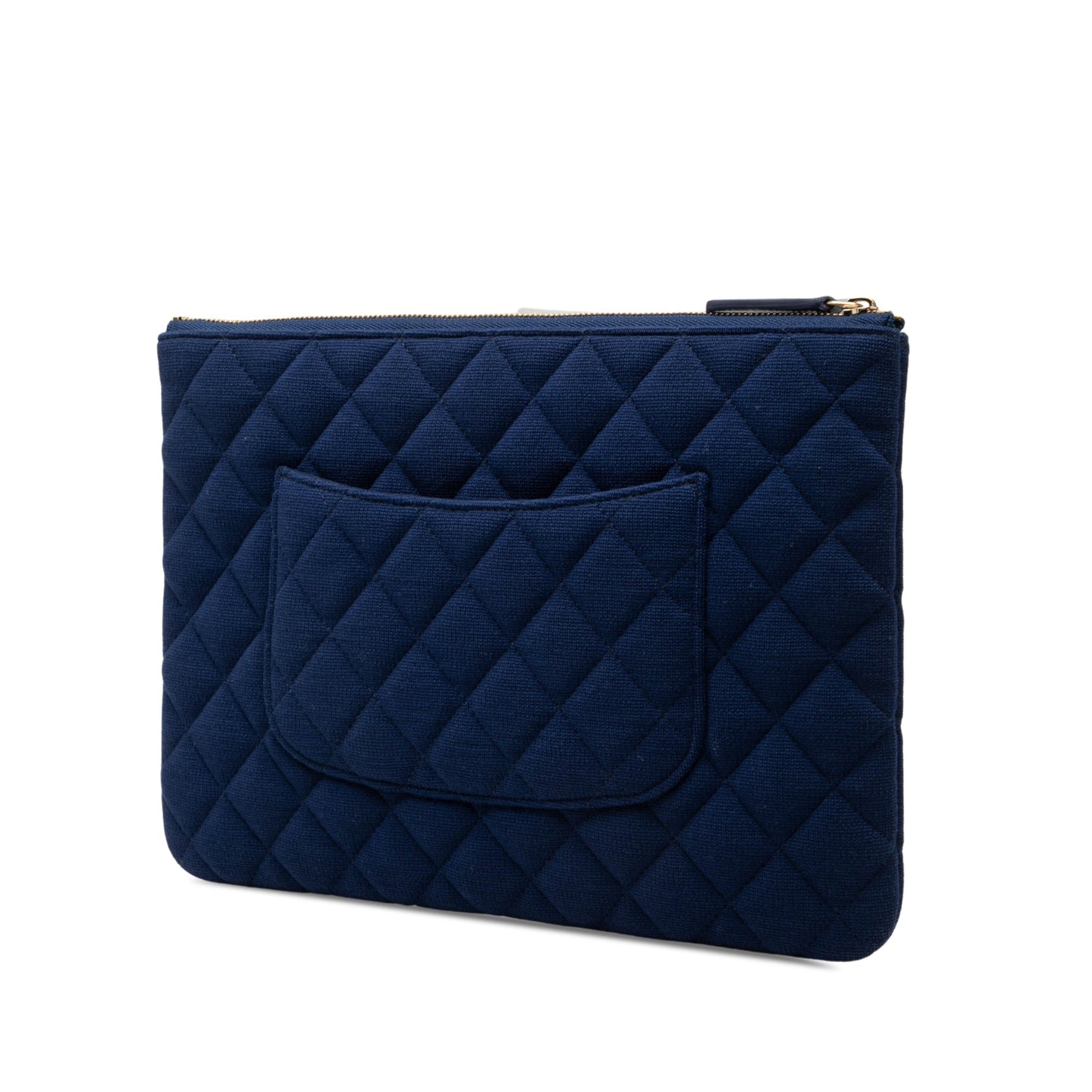 Chanel Medium Quilted Jersey O Case Clutch
