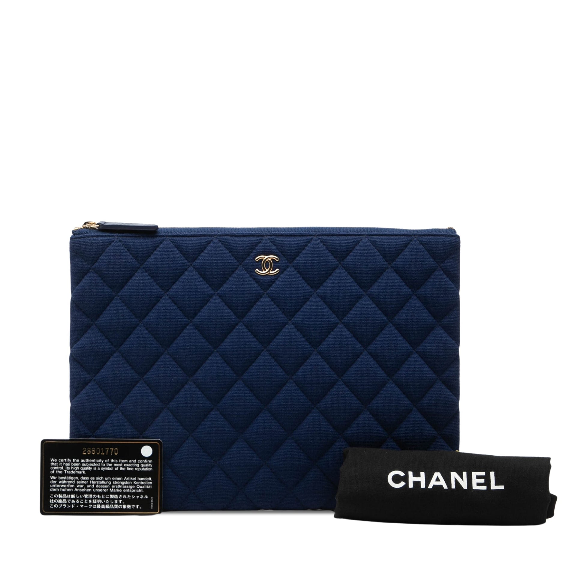 Chanel Medium Quilted Jersey O Case Clutch