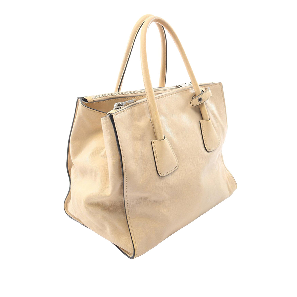 Prada City Calf Double Zip Satchel