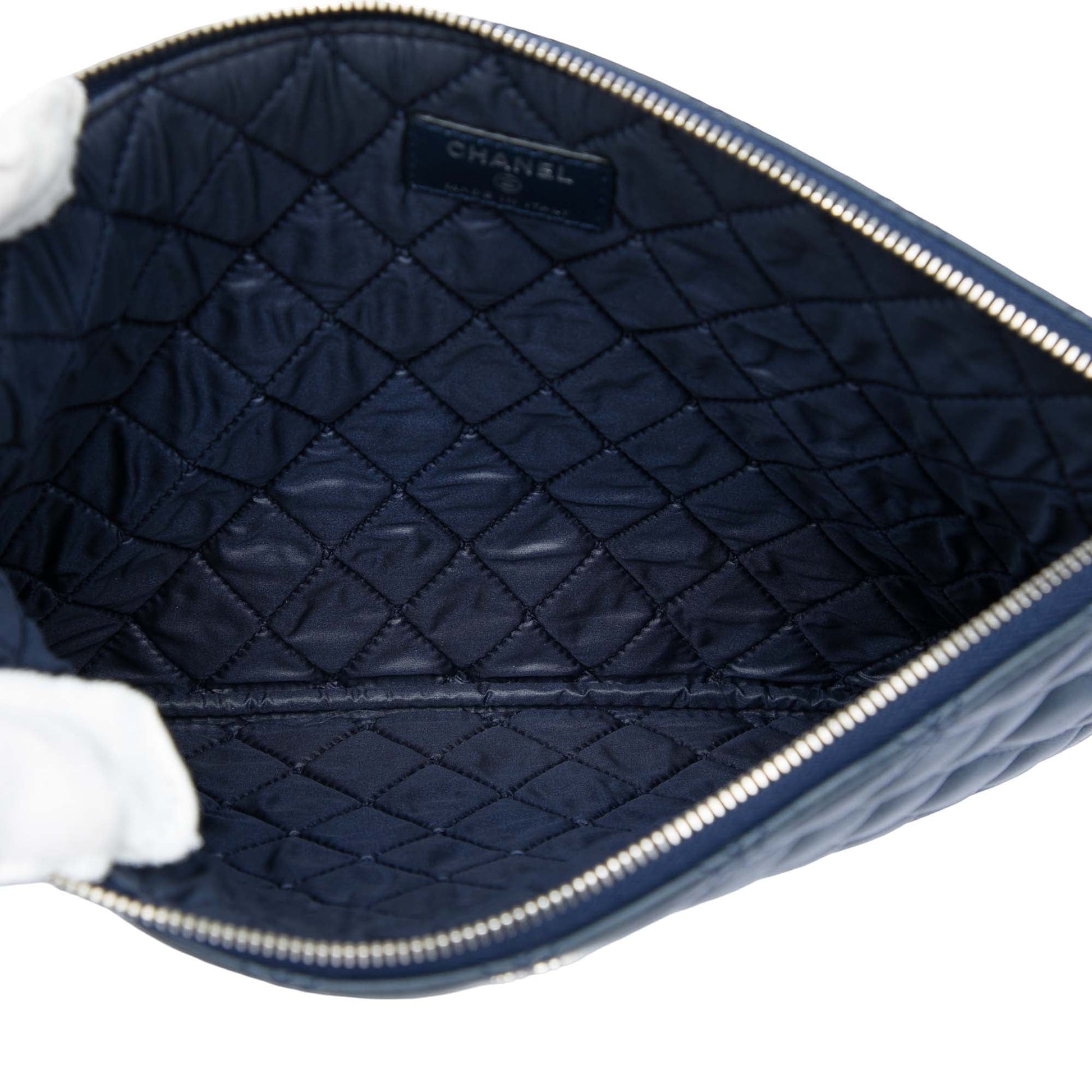 Chanel Medium Quilted Lambskin Double Stitch O Case Clutch
