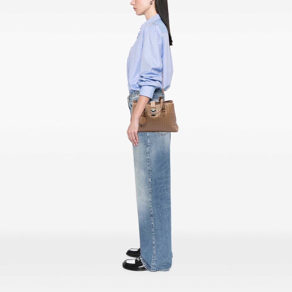 Bottega Veneta Small Nappa Intrecciato Roma Satchel