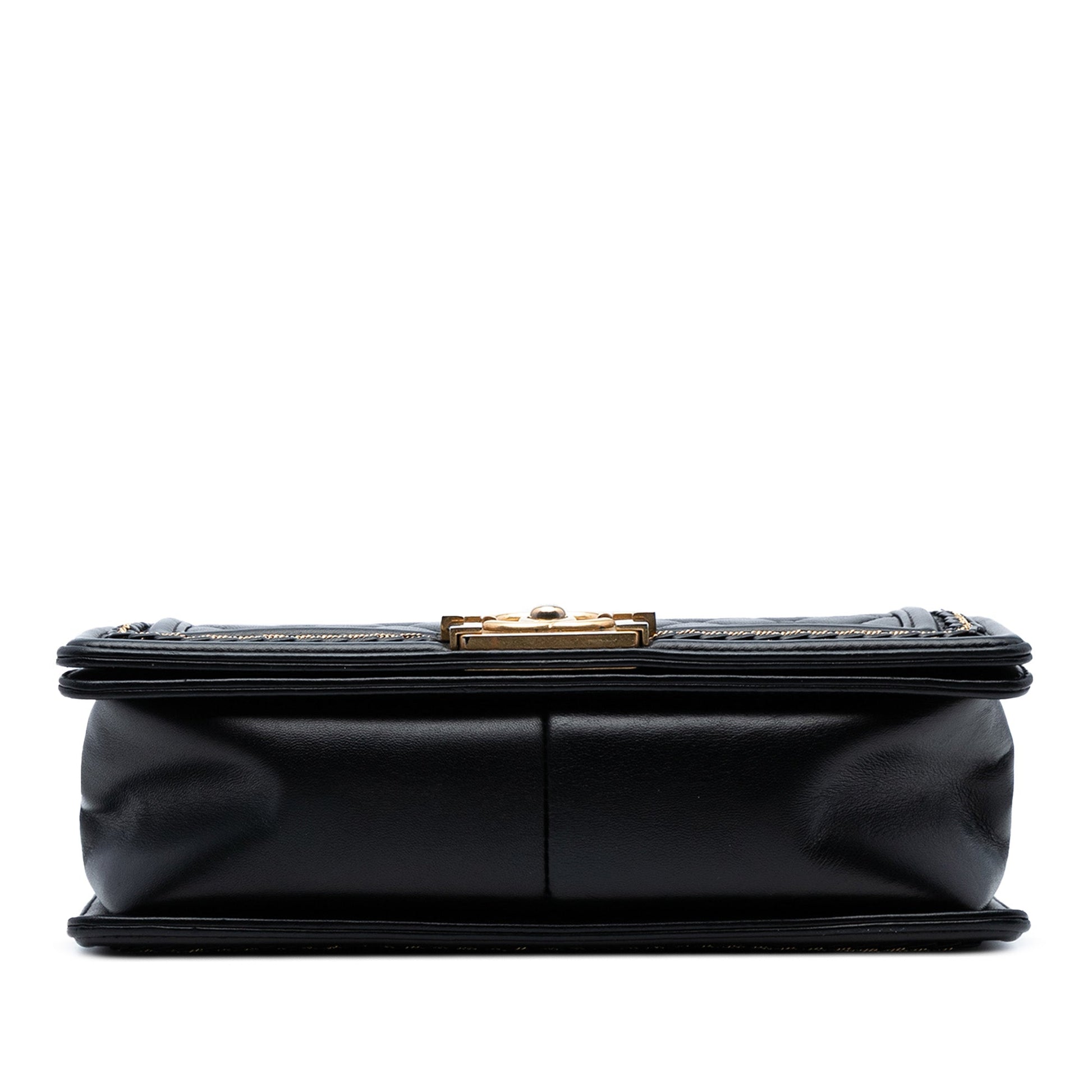 Chanel Old Medium Quilted Lambskin Chain Boy Flap