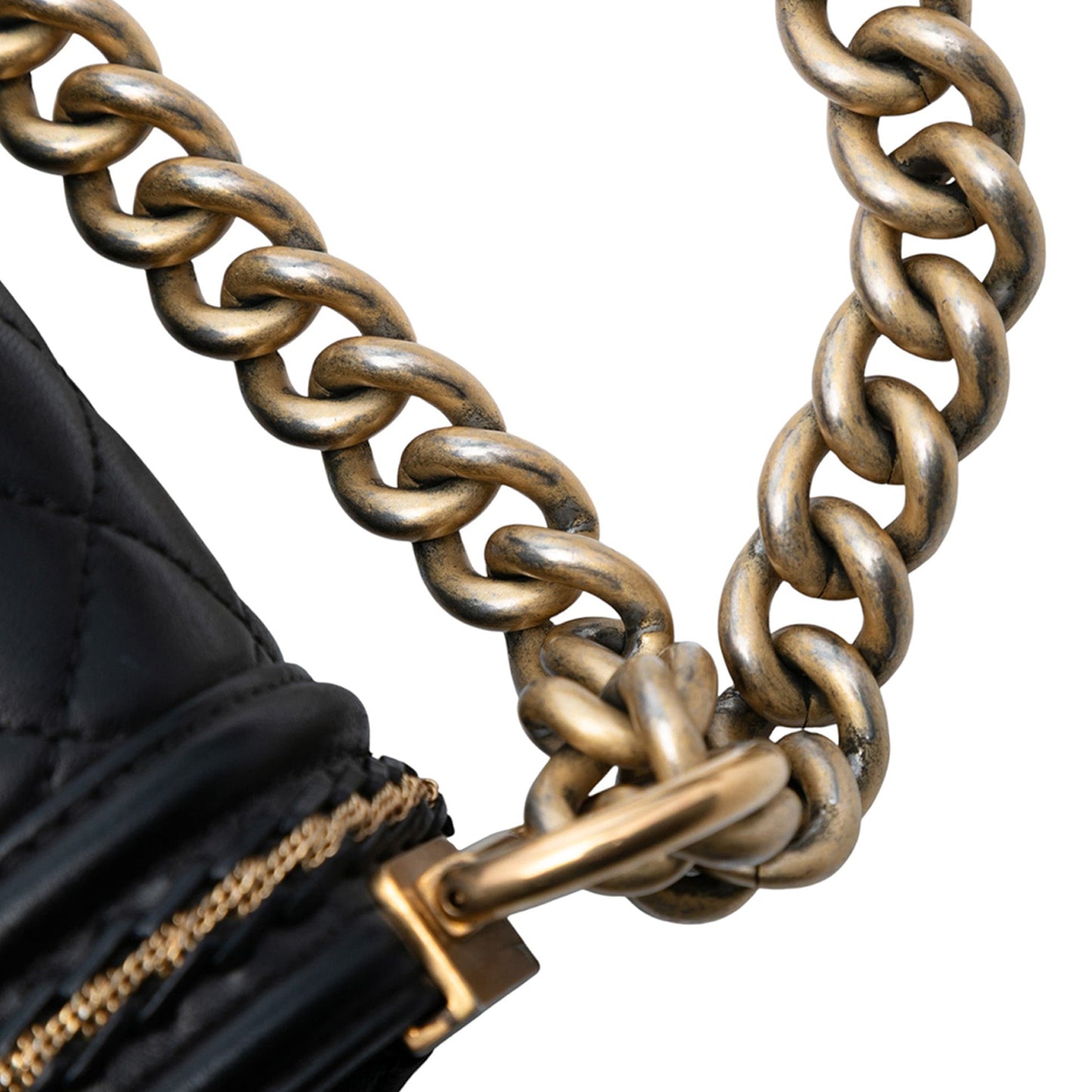 Chanel Old Medium Quilted Lambskin Chain Boy Flap