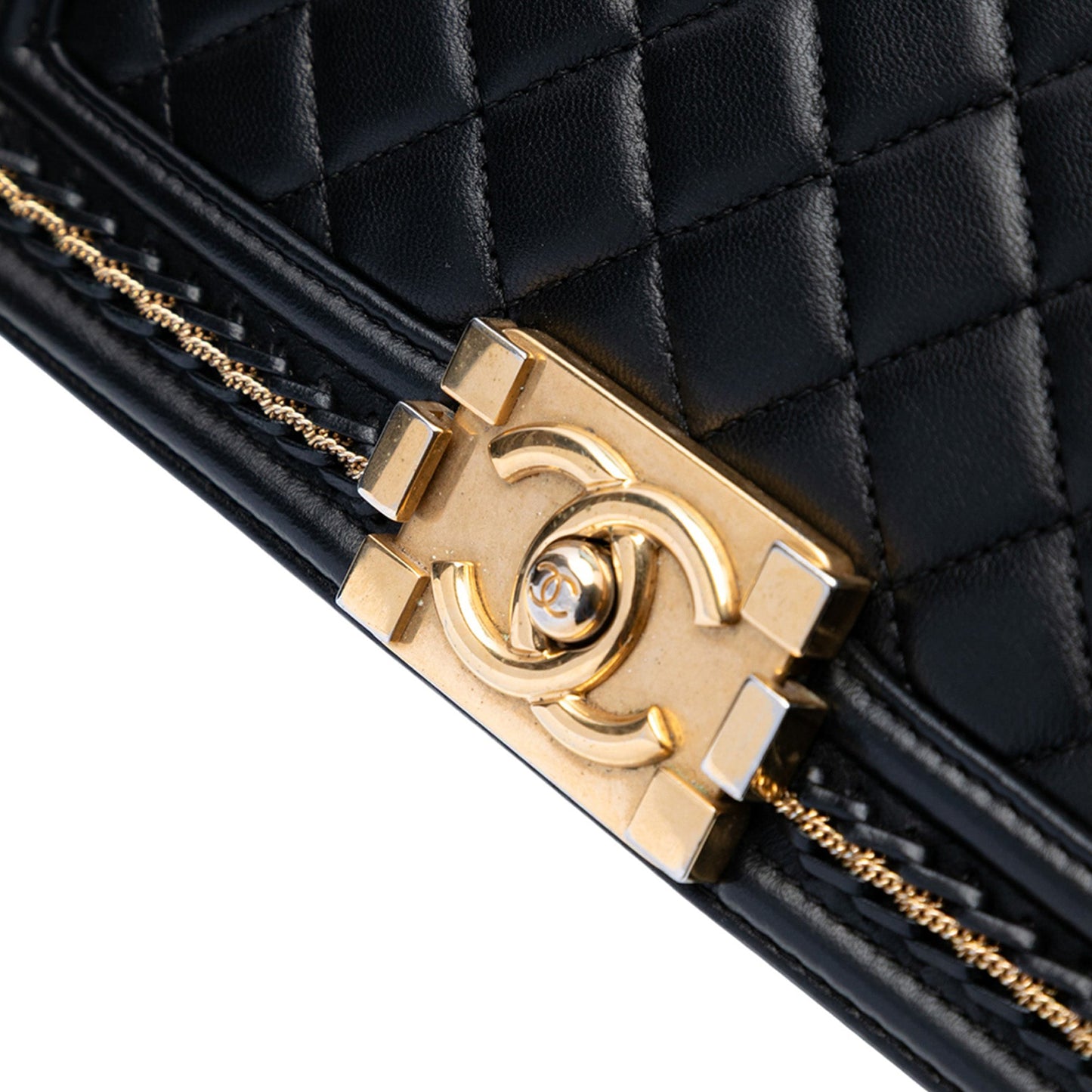 Chanel Old Medium Quilted Lambskin Chain Boy Flap