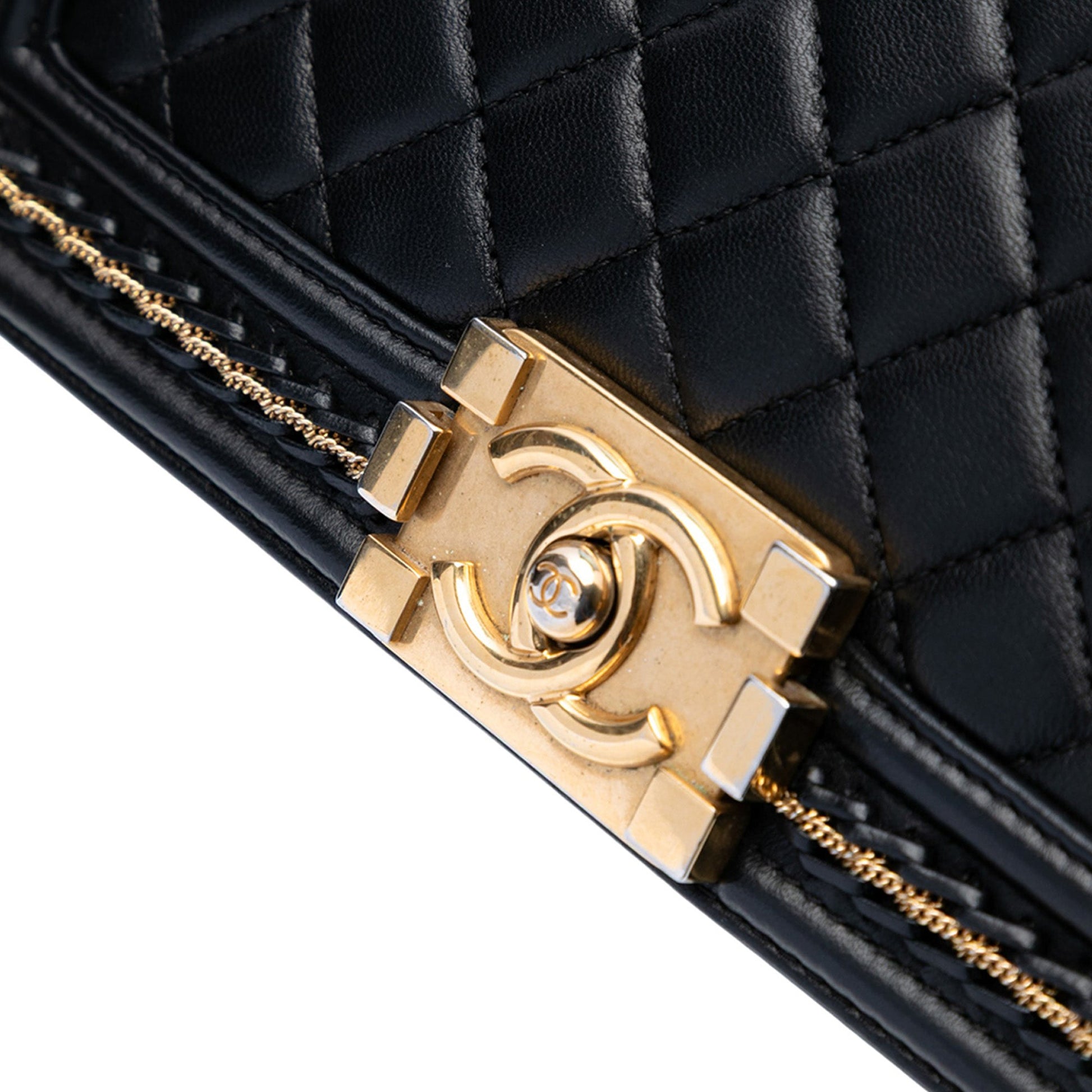 Chanel Old Medium Quilted Lambskin Chain Boy Flap