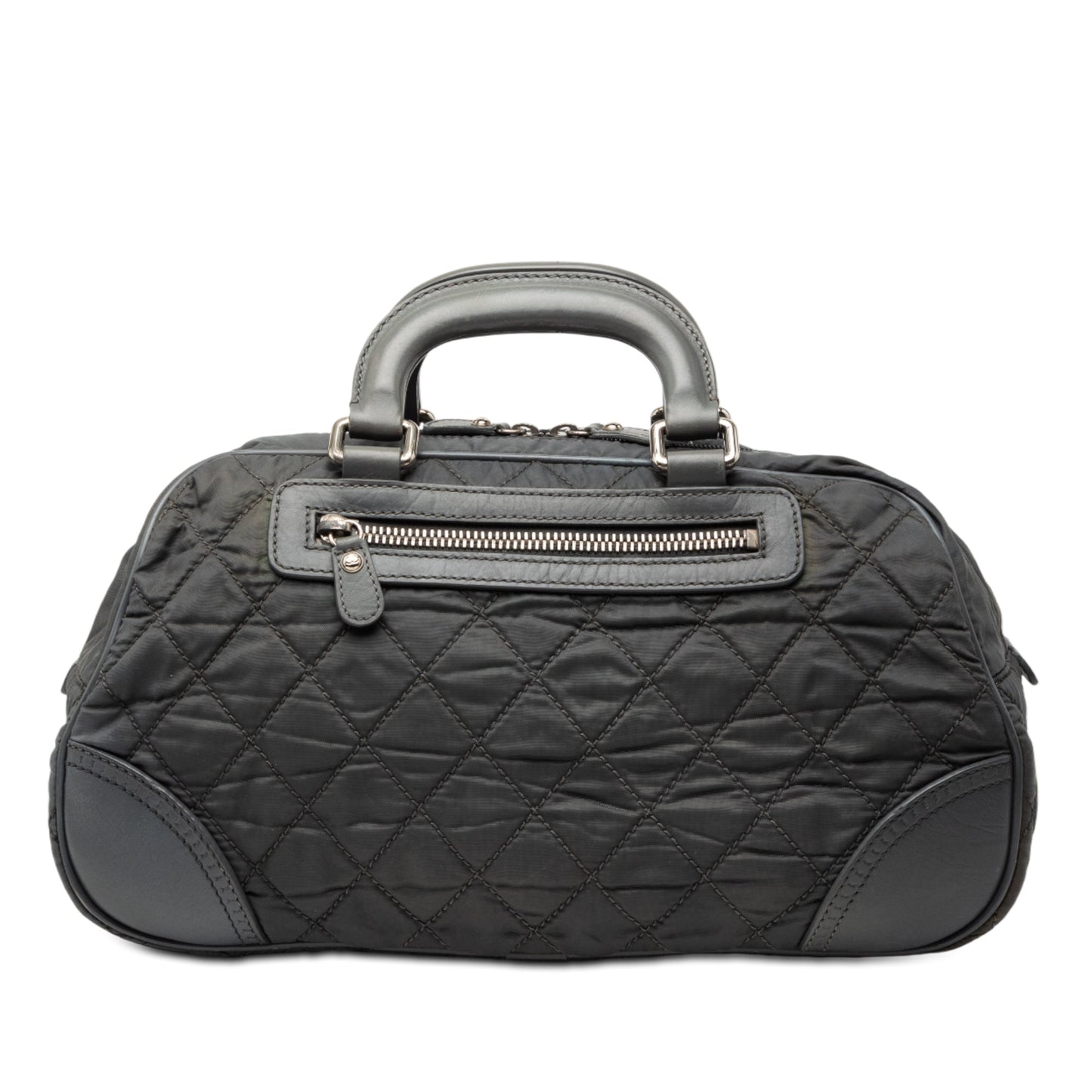 Chanel Paris New York Quilted Nylon Duffle Handbag