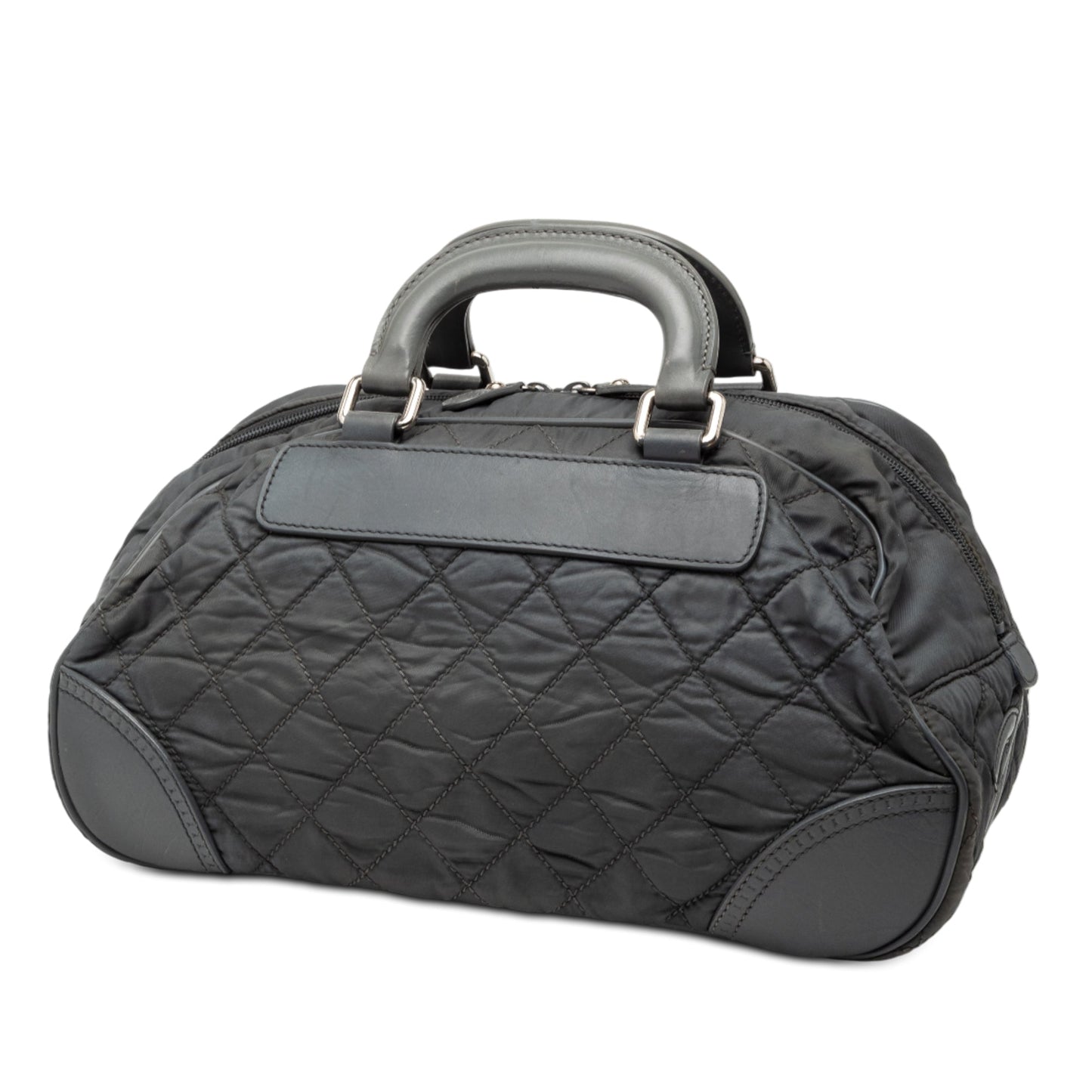 Chanel Paris New York Quilted Nylon Duffle Handbag