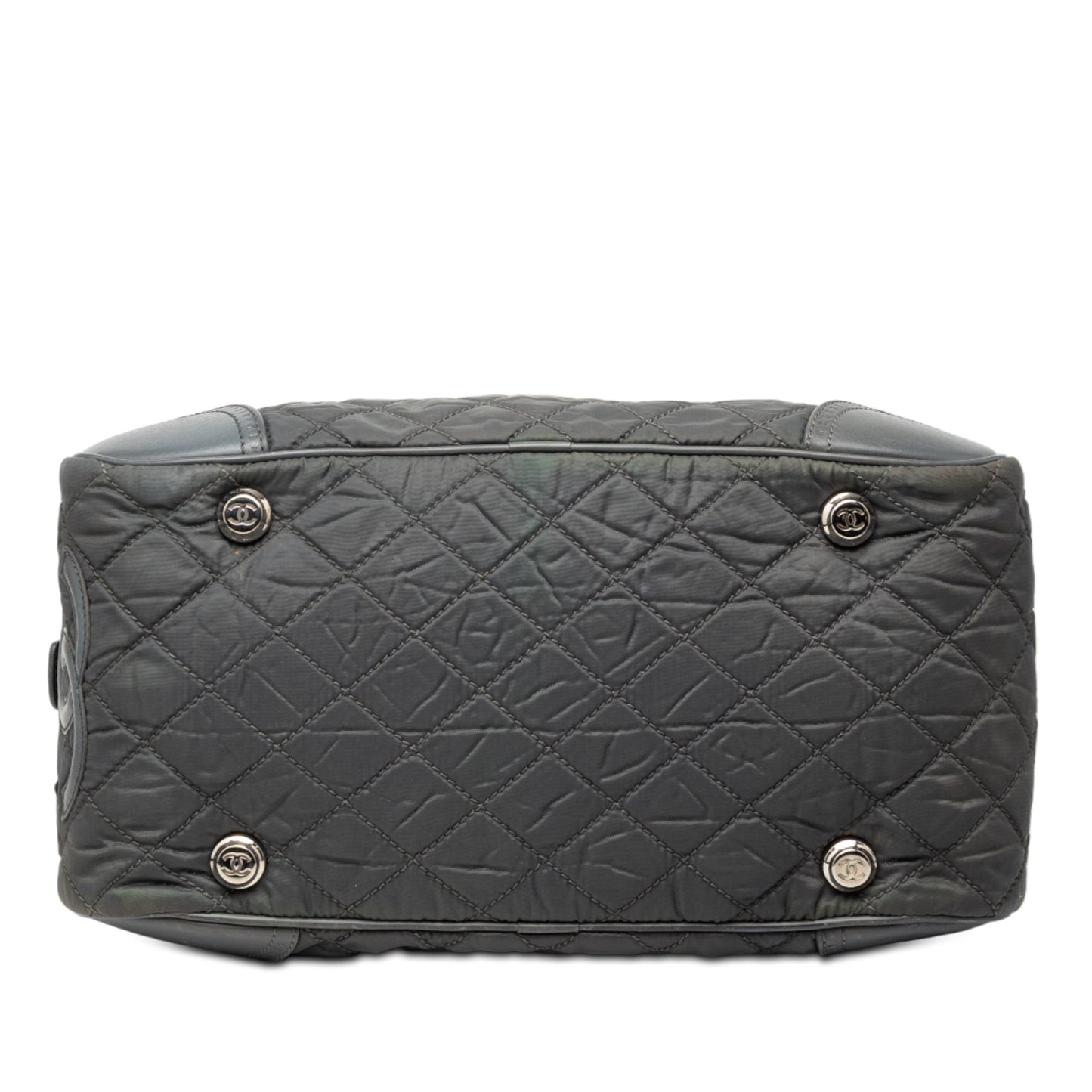 Chanel Paris New York Quilted Nylon Duffle Handbag