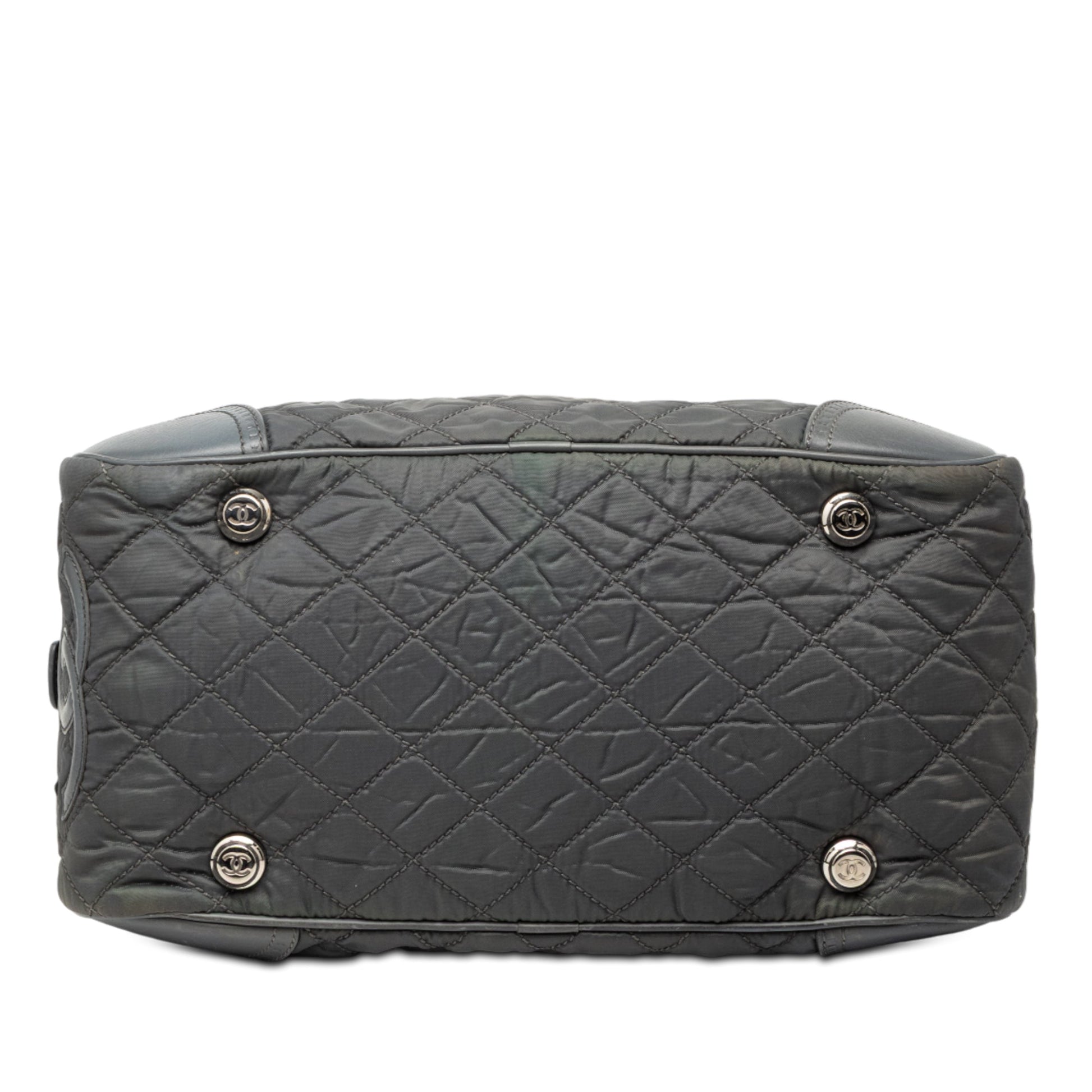 Chanel Paris New York Quilted Nylon Duffle Handbag