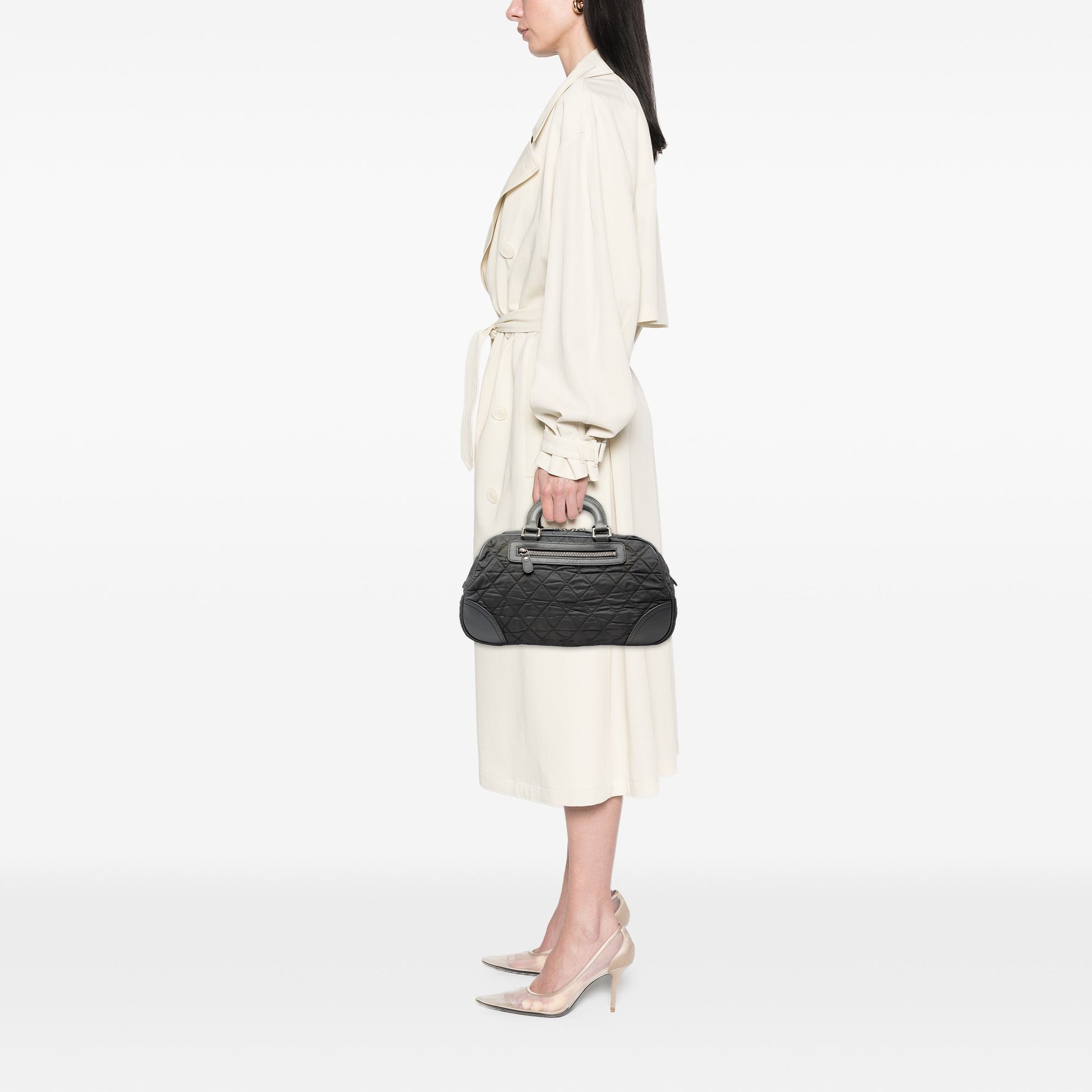 Chanel Paris New York Quilted Nylon Duffle Handbag