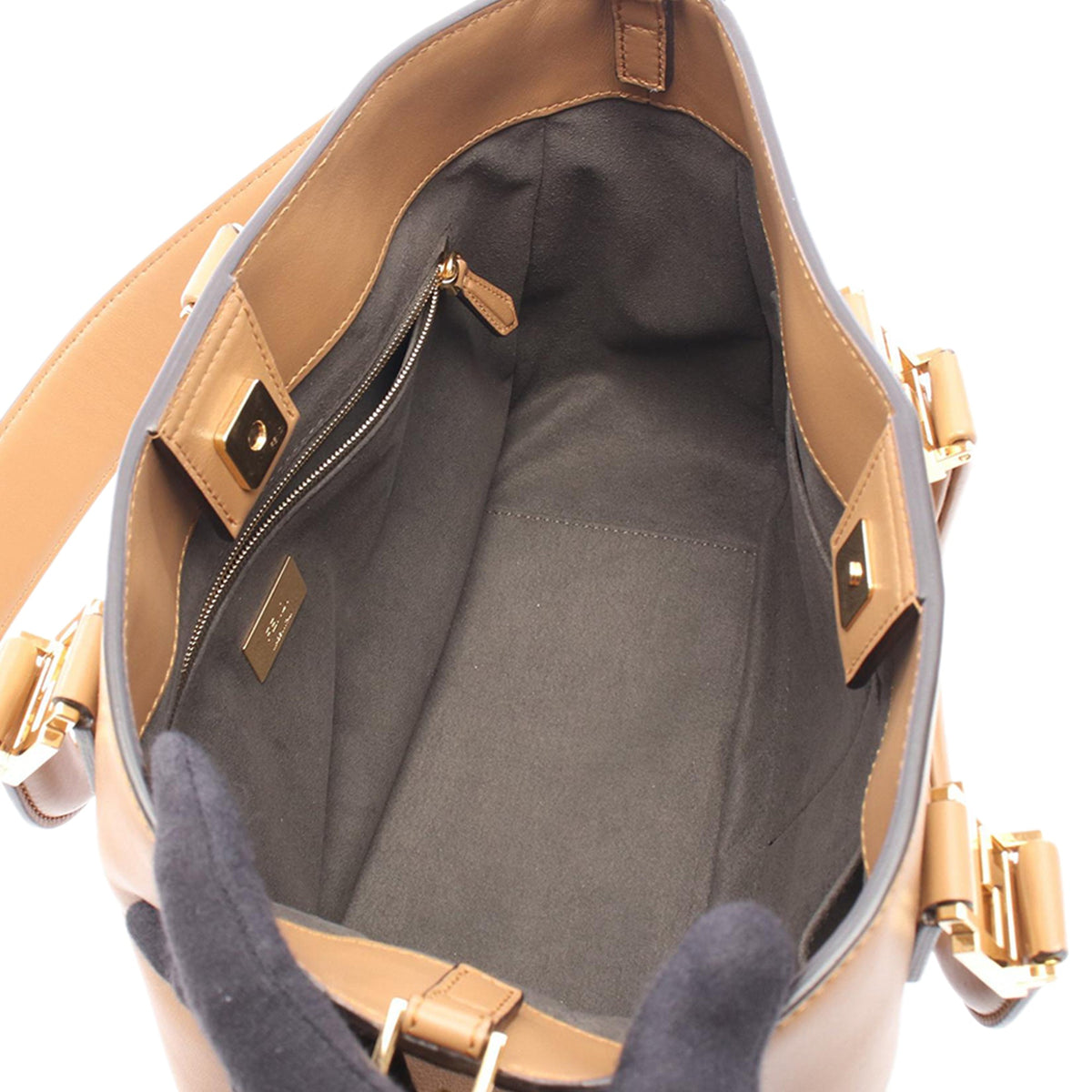 Fendi Small Leather Selleria FF Tote