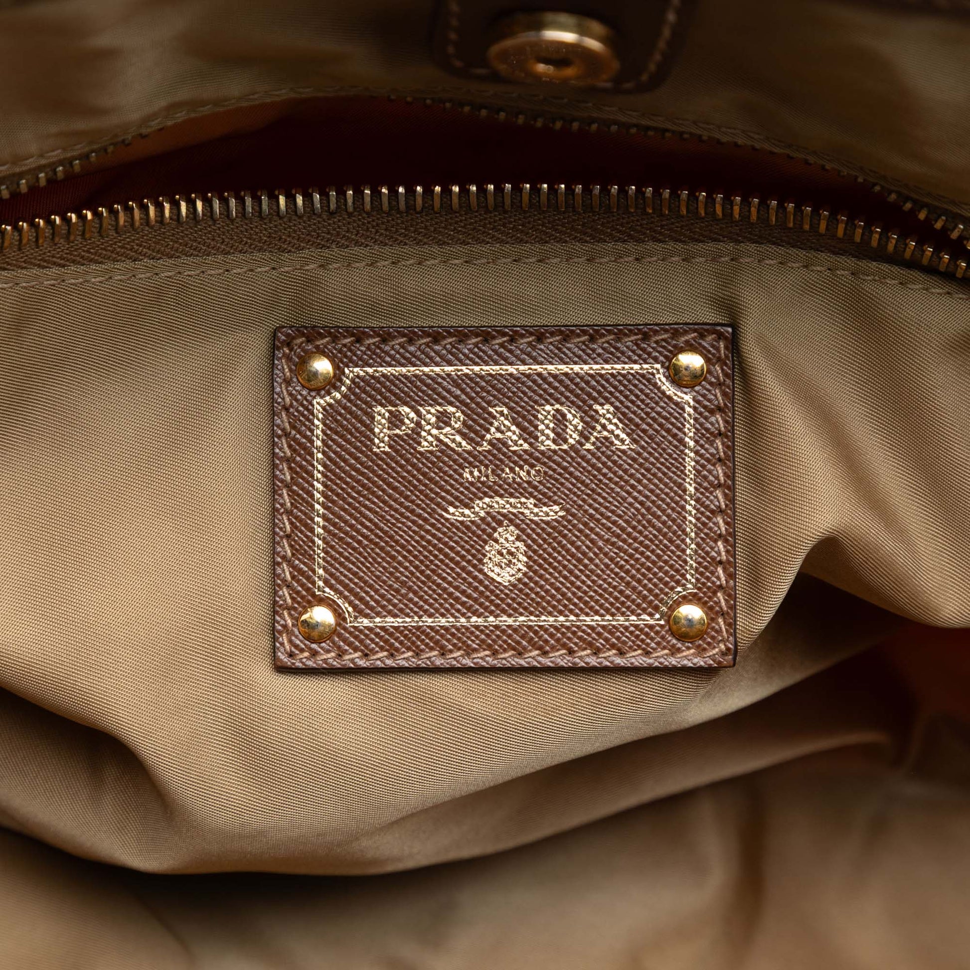 Prada Saffiano Trimmed Tessuto Open Tote