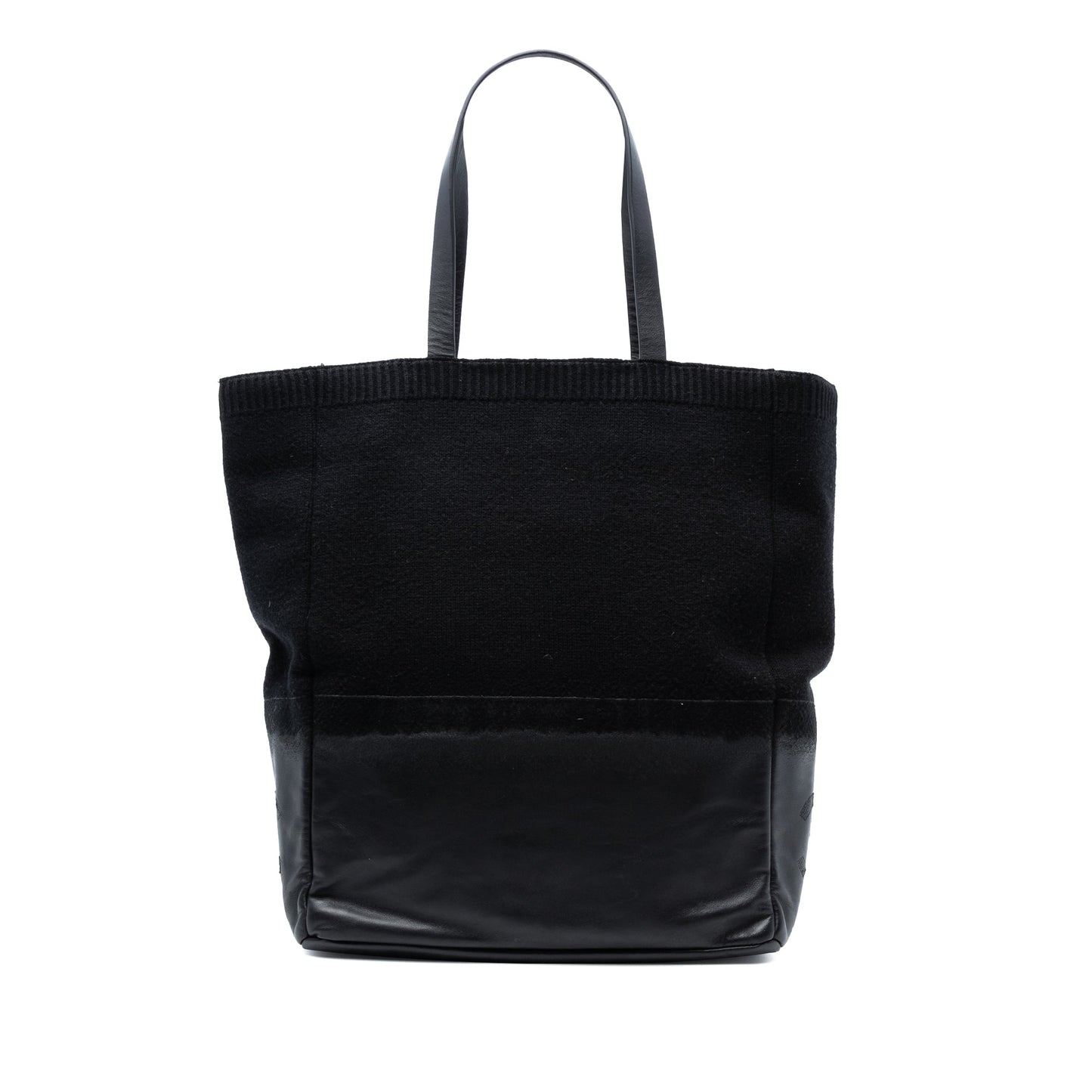 Chanel CC Wool and Leather Tote