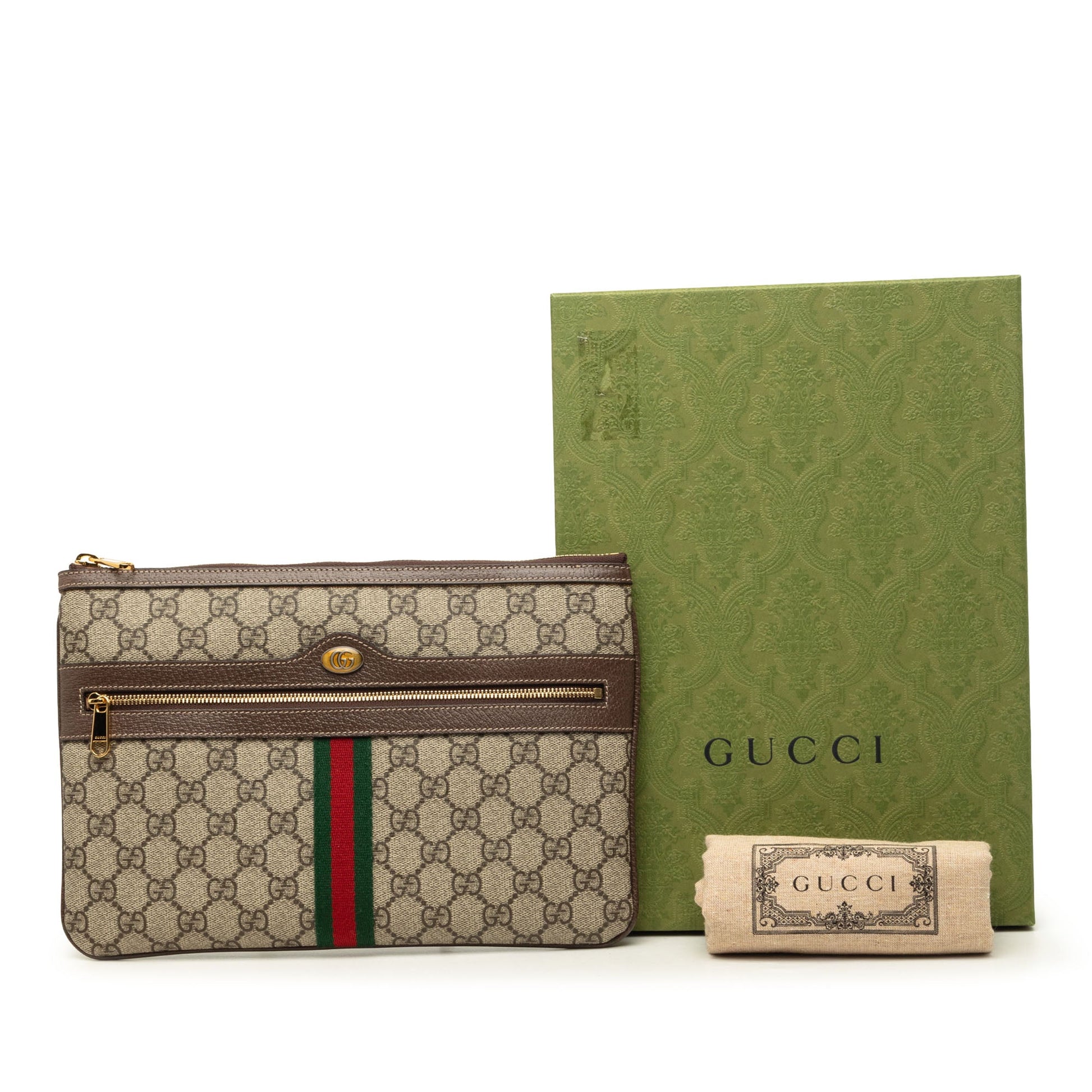 Gucci GG Supreme Web Ophidia Clutch