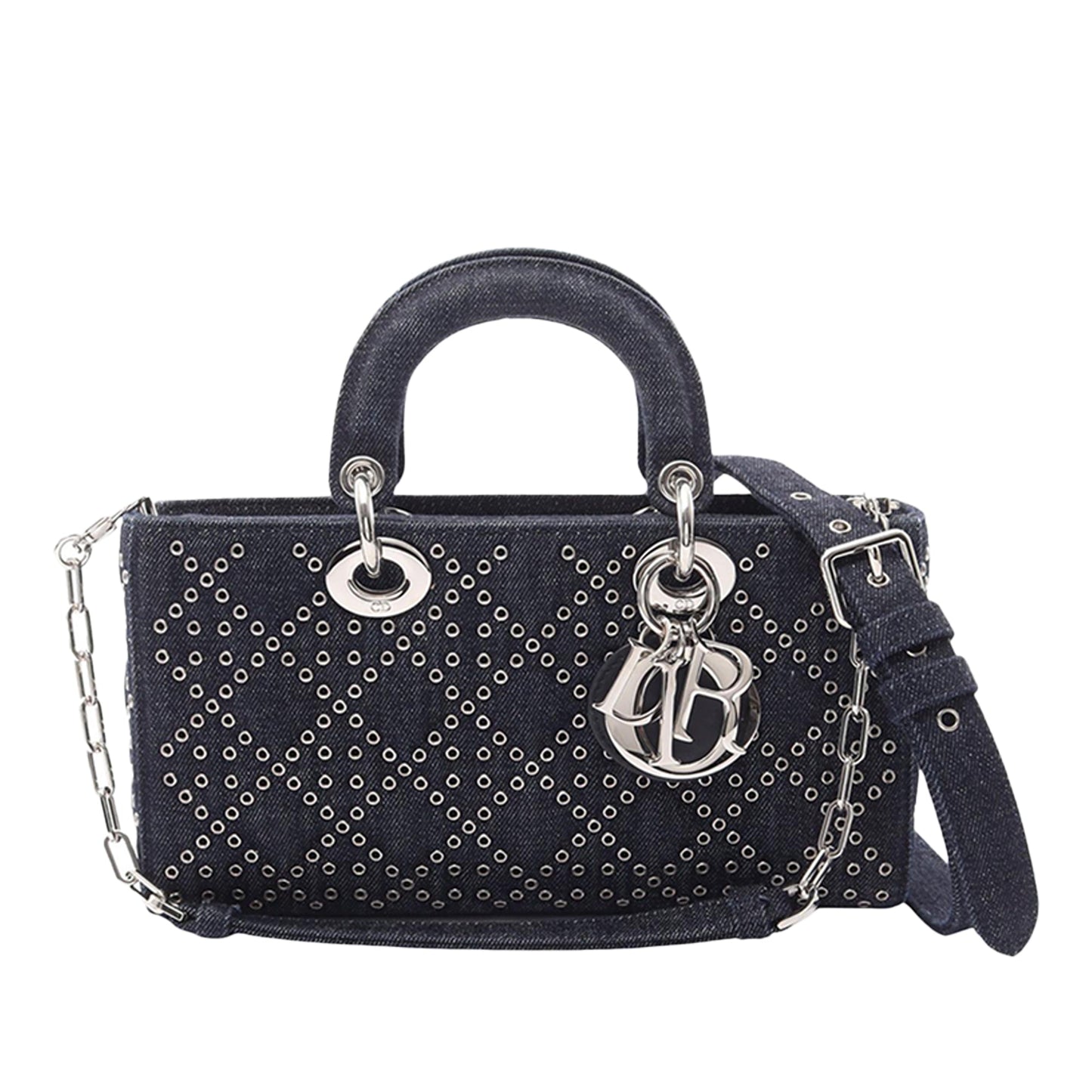 Dior Medium Denim Cannage Eyelet Lady D Joy