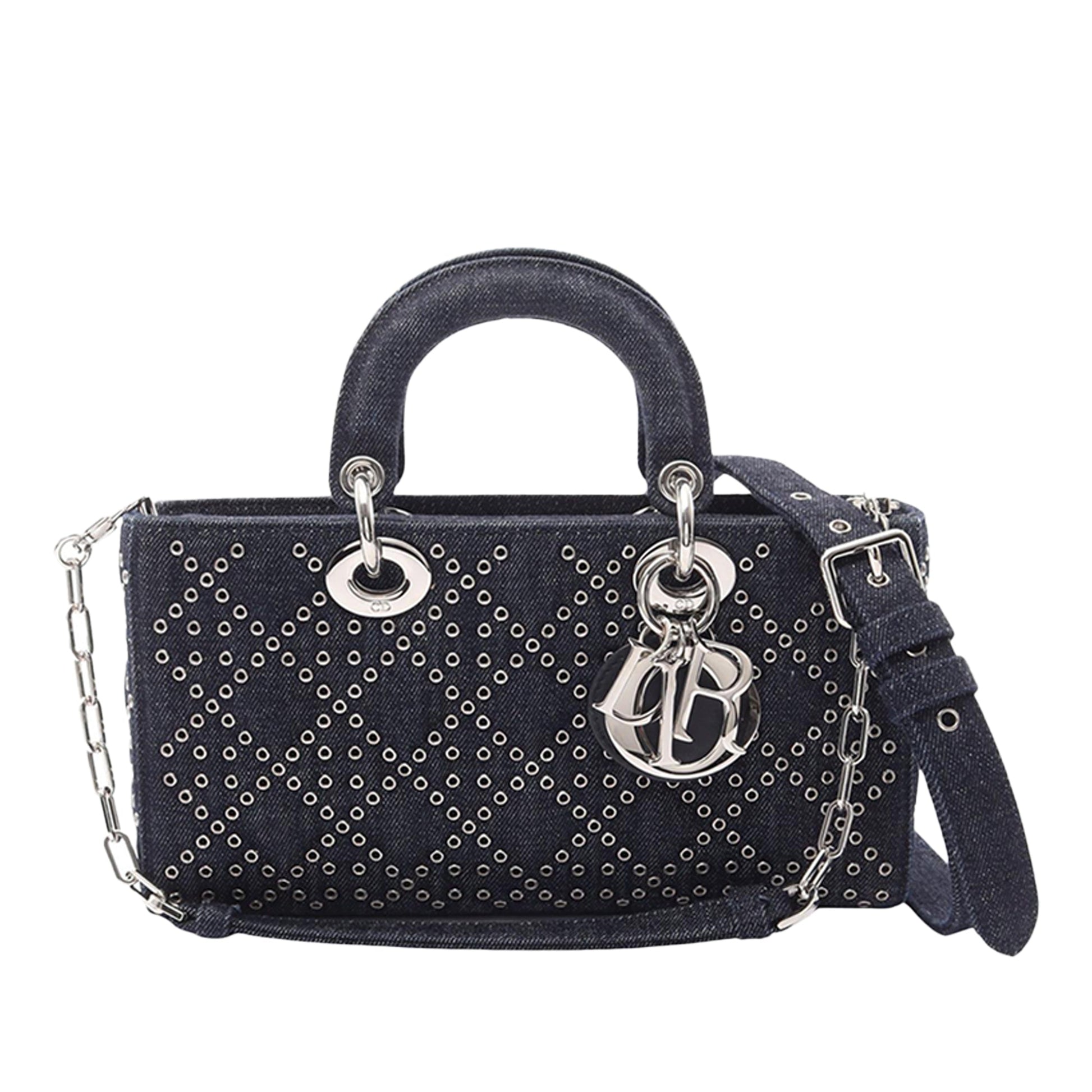 Dior Medium Denim Cannage Eyelet Lady D Joy