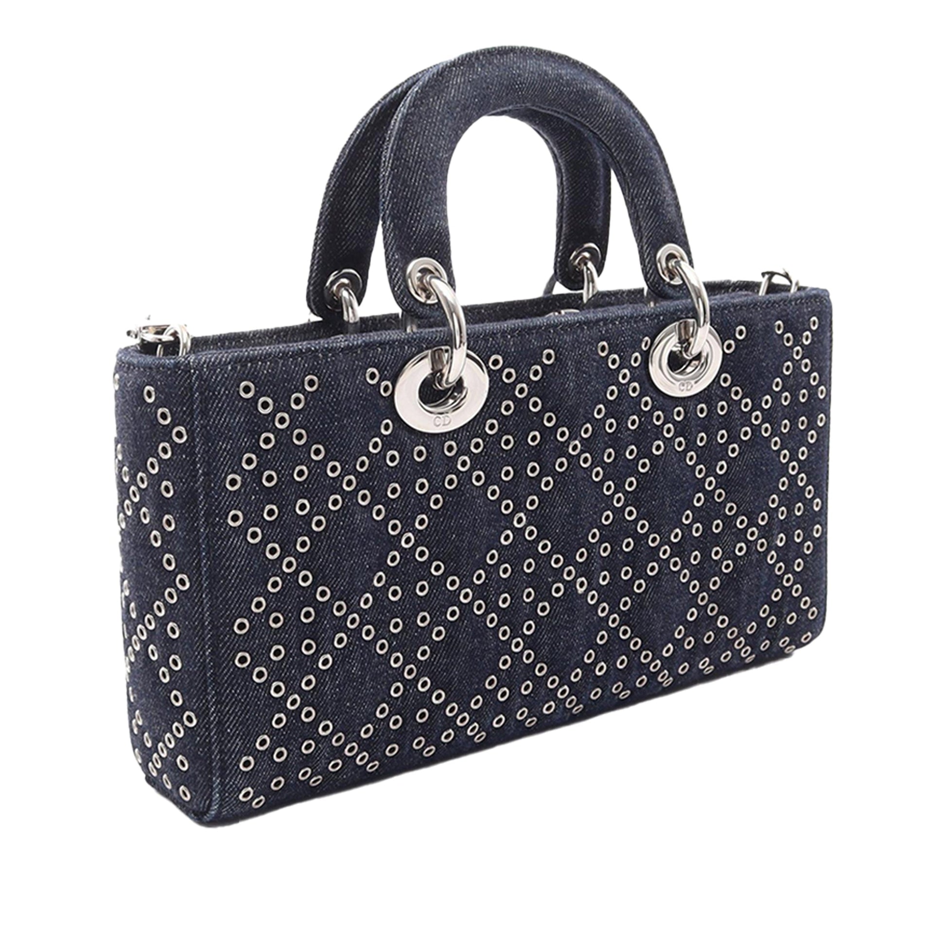 Dior Medium Denim Cannage Eyelet Lady D Joy
