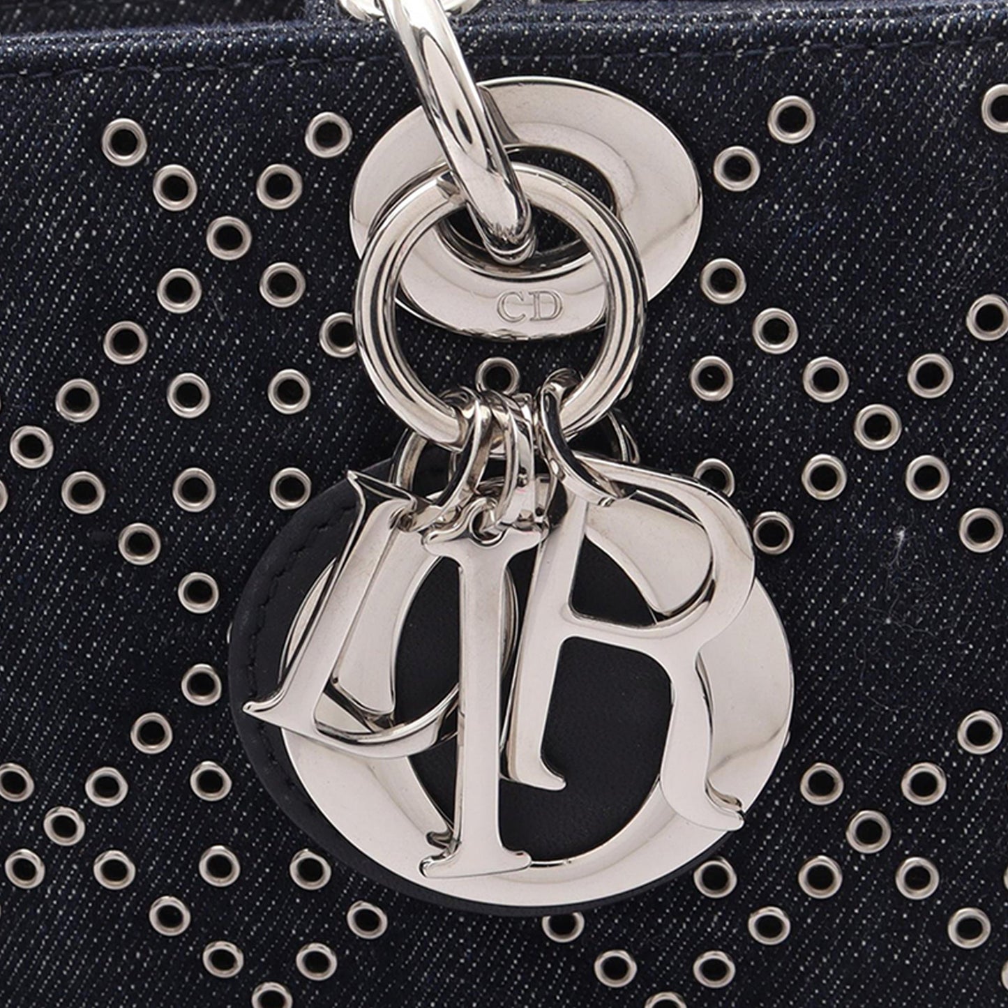 Dior Medium Denim Cannage Eyelet Lady D Joy