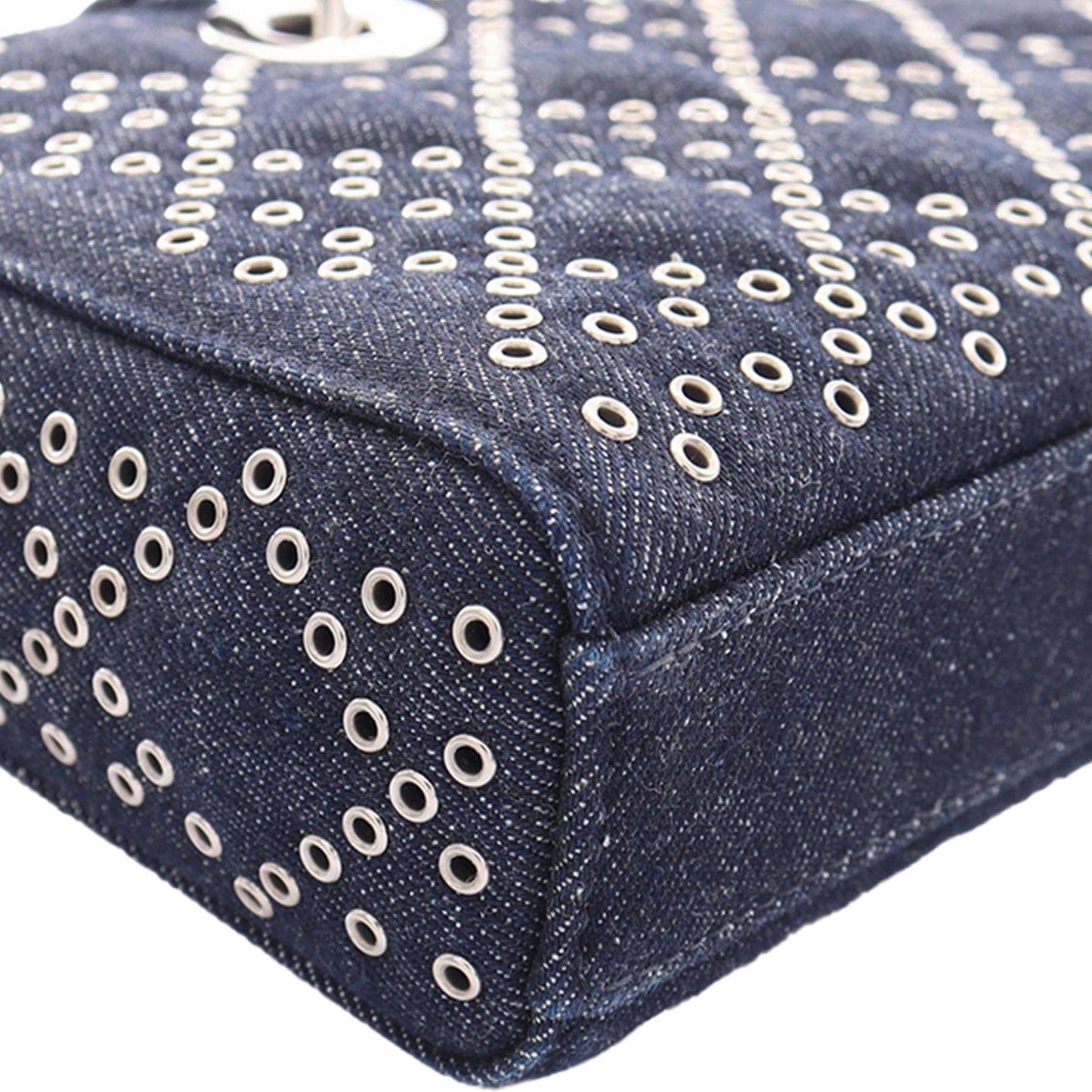 Dior Medium Denim Cannage Eyelet Lady D Joy