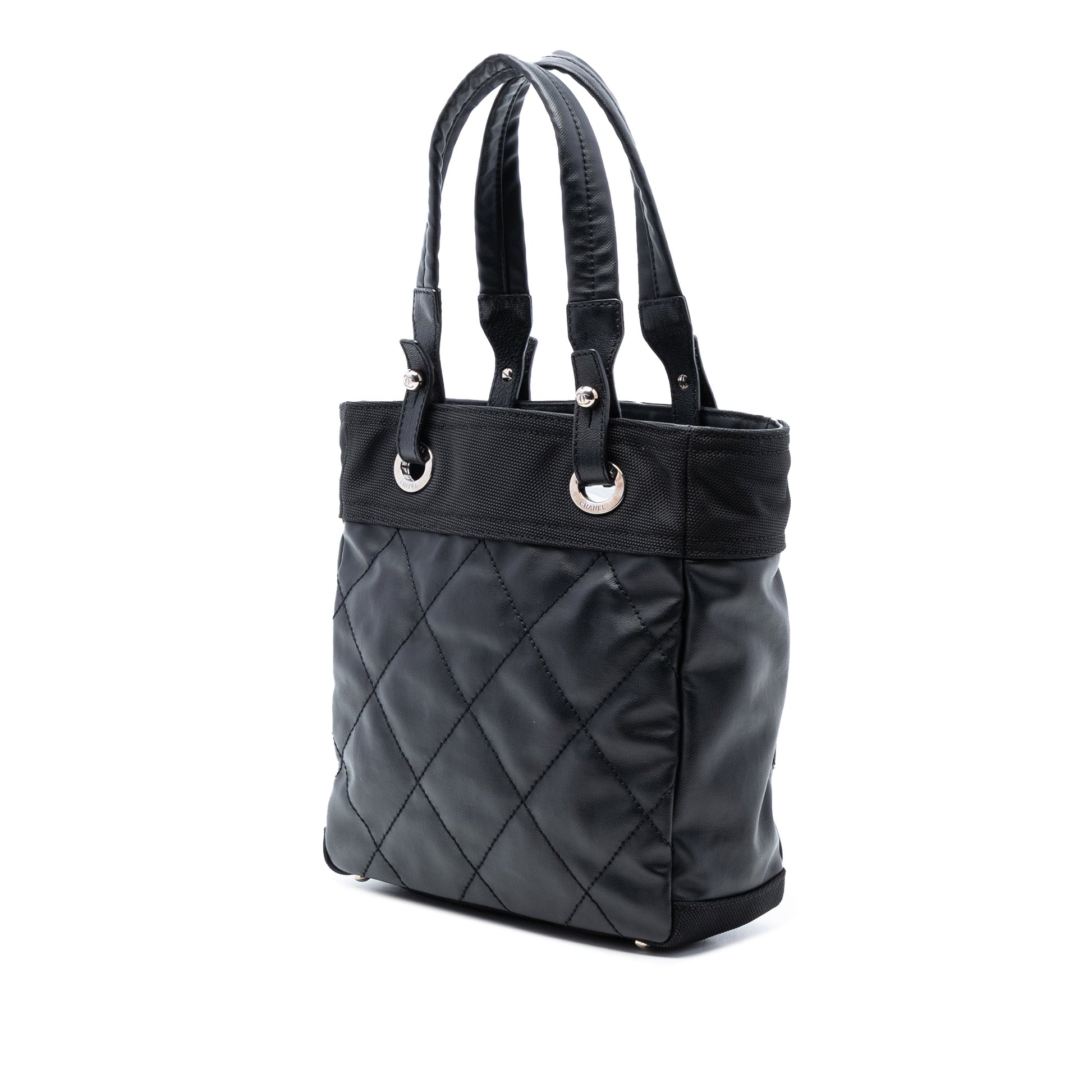 Chanel Small Quilted Coated Canvas Paris Biarritz Tote