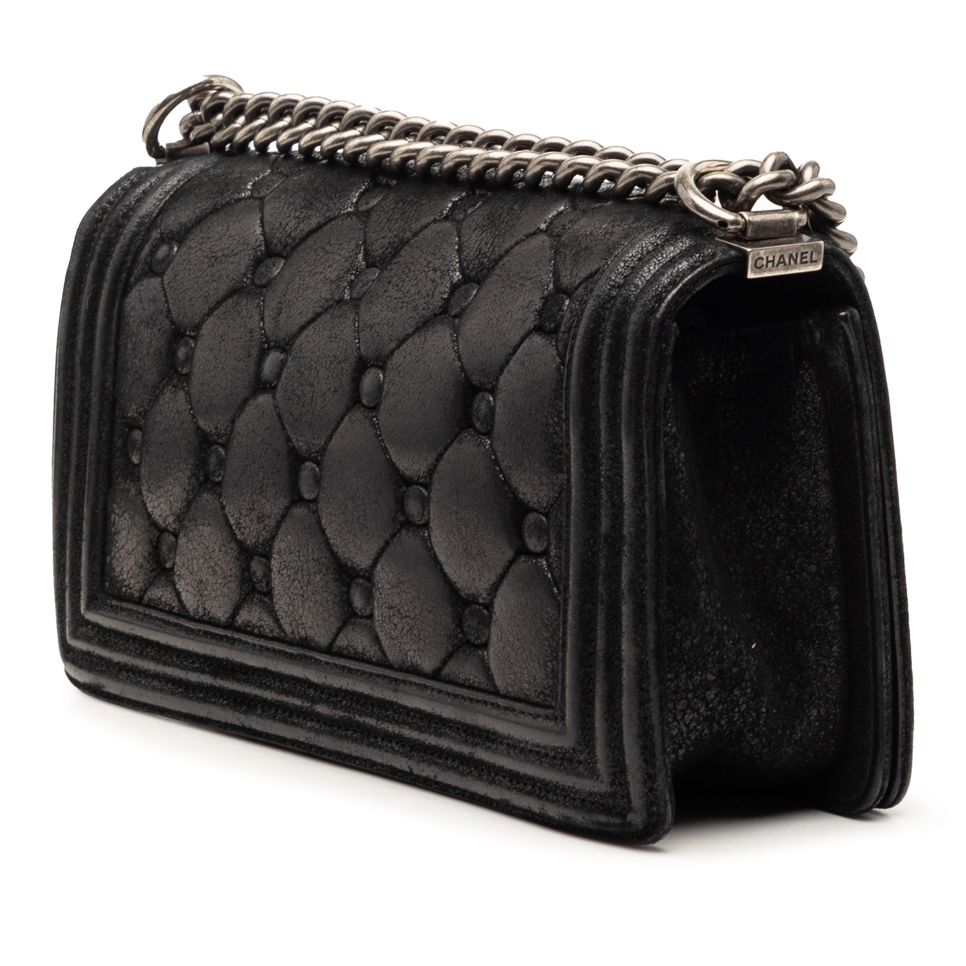 Chanel Old Medium Quilted Suede Chesterfield Boy Flap