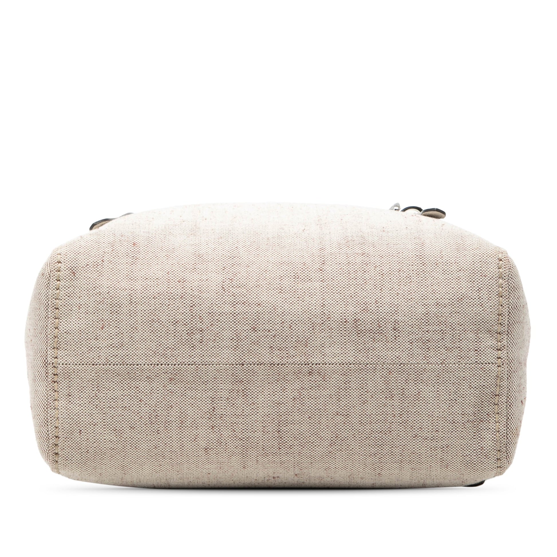 Prada Canvas Logo Stripe Shopper Tote