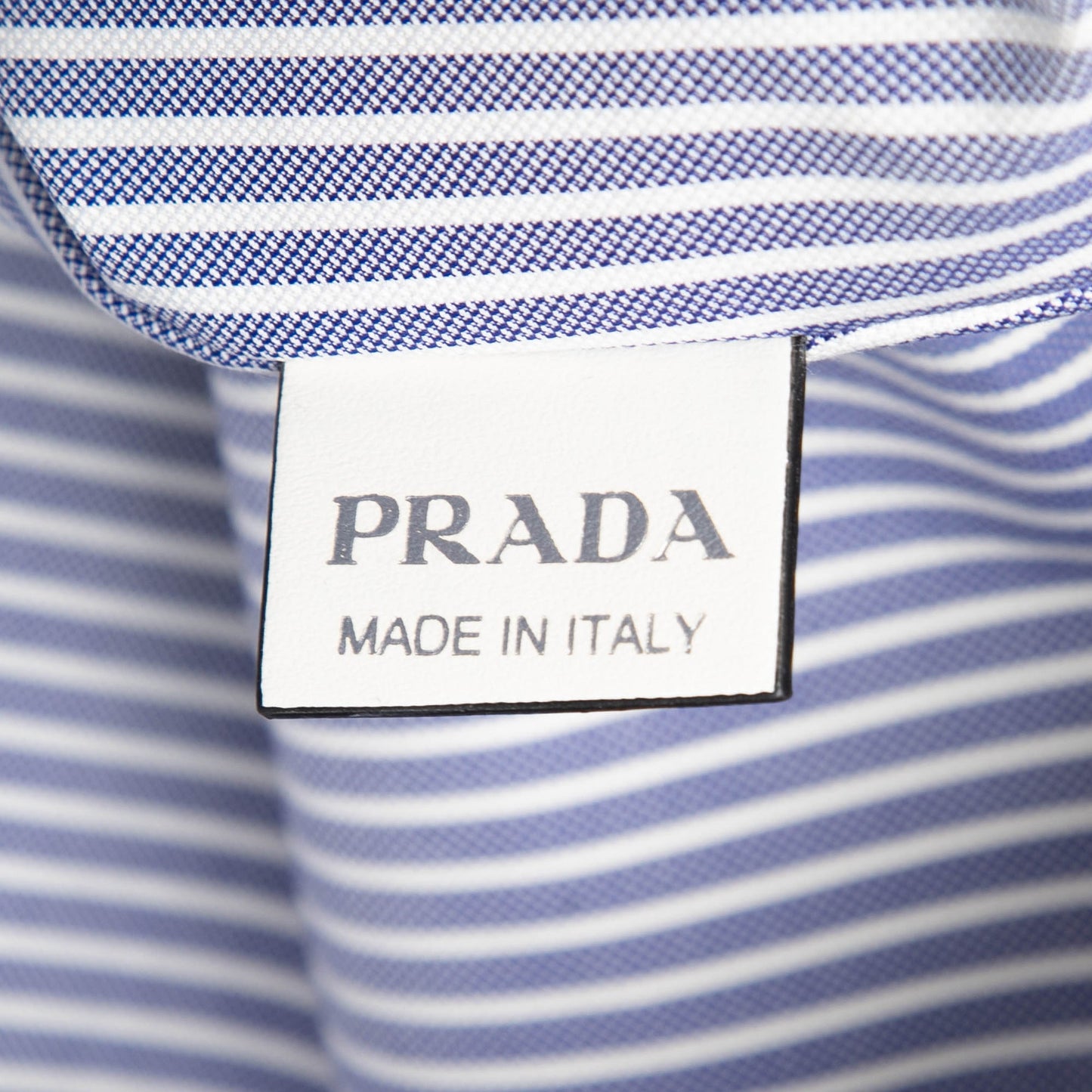 Prada Canvas Logo Stripe Shopper Tote