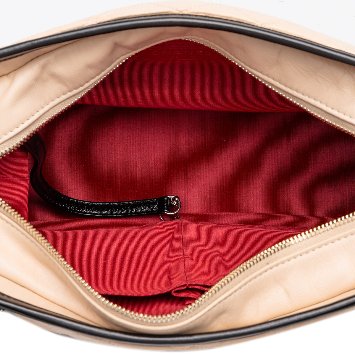 Chanel Medium Bicolor Lambskin Gabrielle Crossbody — Beige