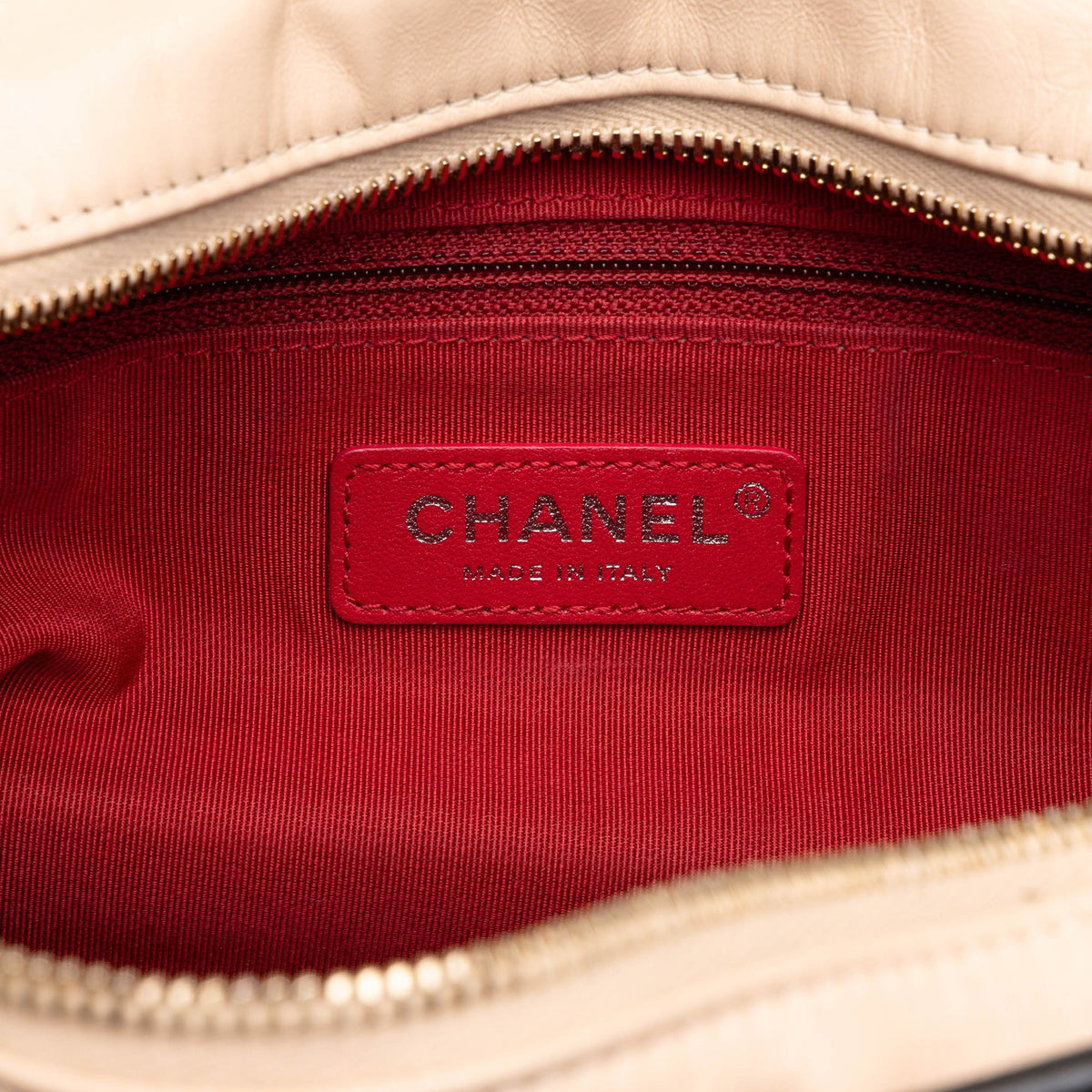 Chanel Medium Bicolor Lambskin Gabrielle Crossbody — Beige