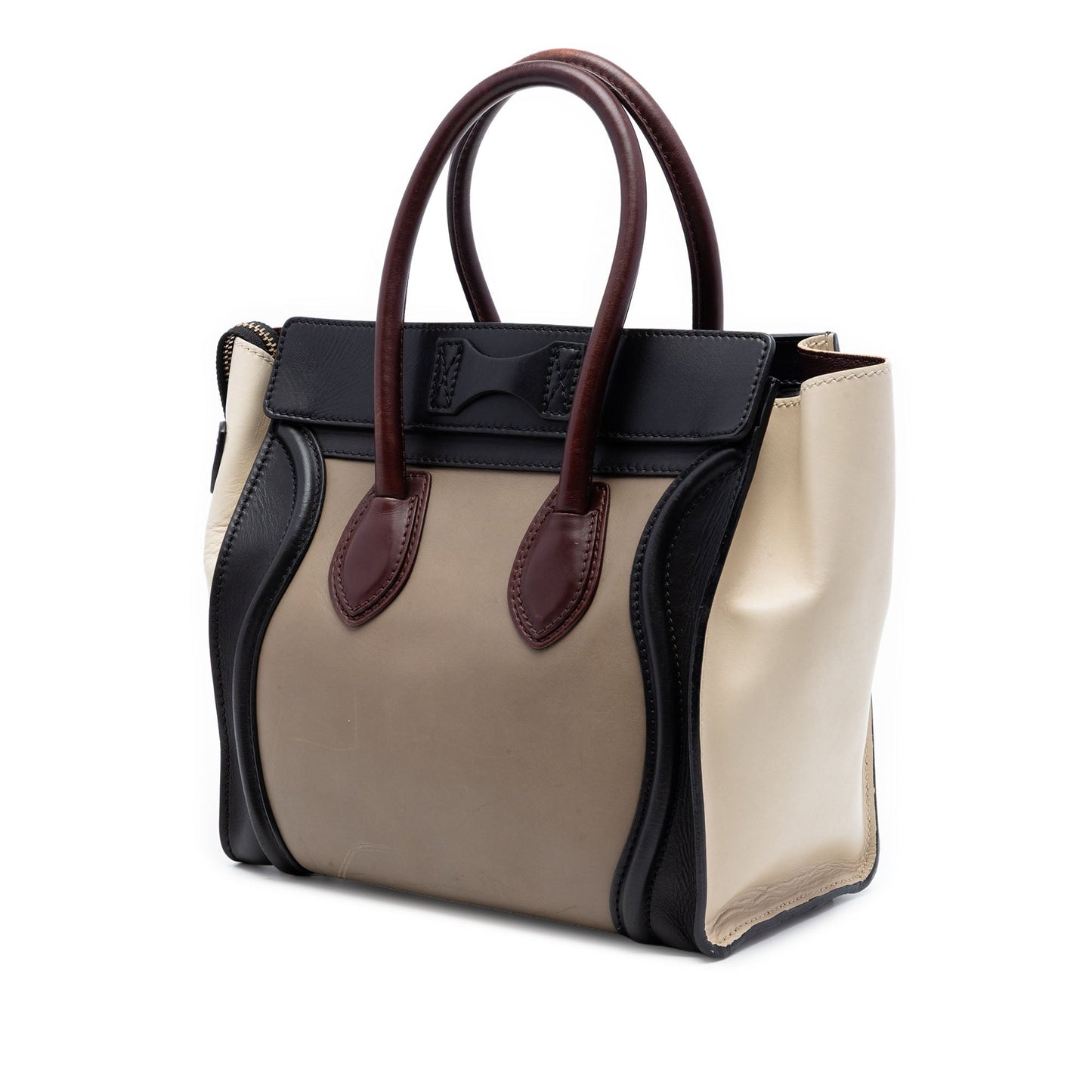 Celine Micro Tricolor Leather Luggage Tote