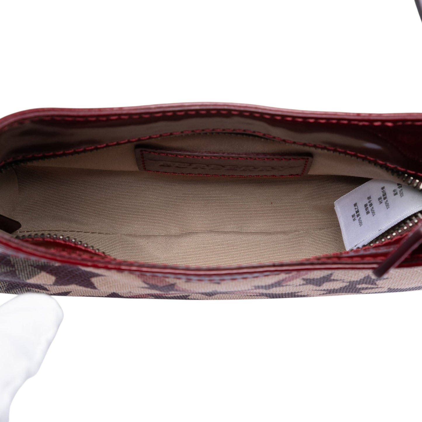 Burberry Mini Supernova Check Coated Canvas Stars Hobo