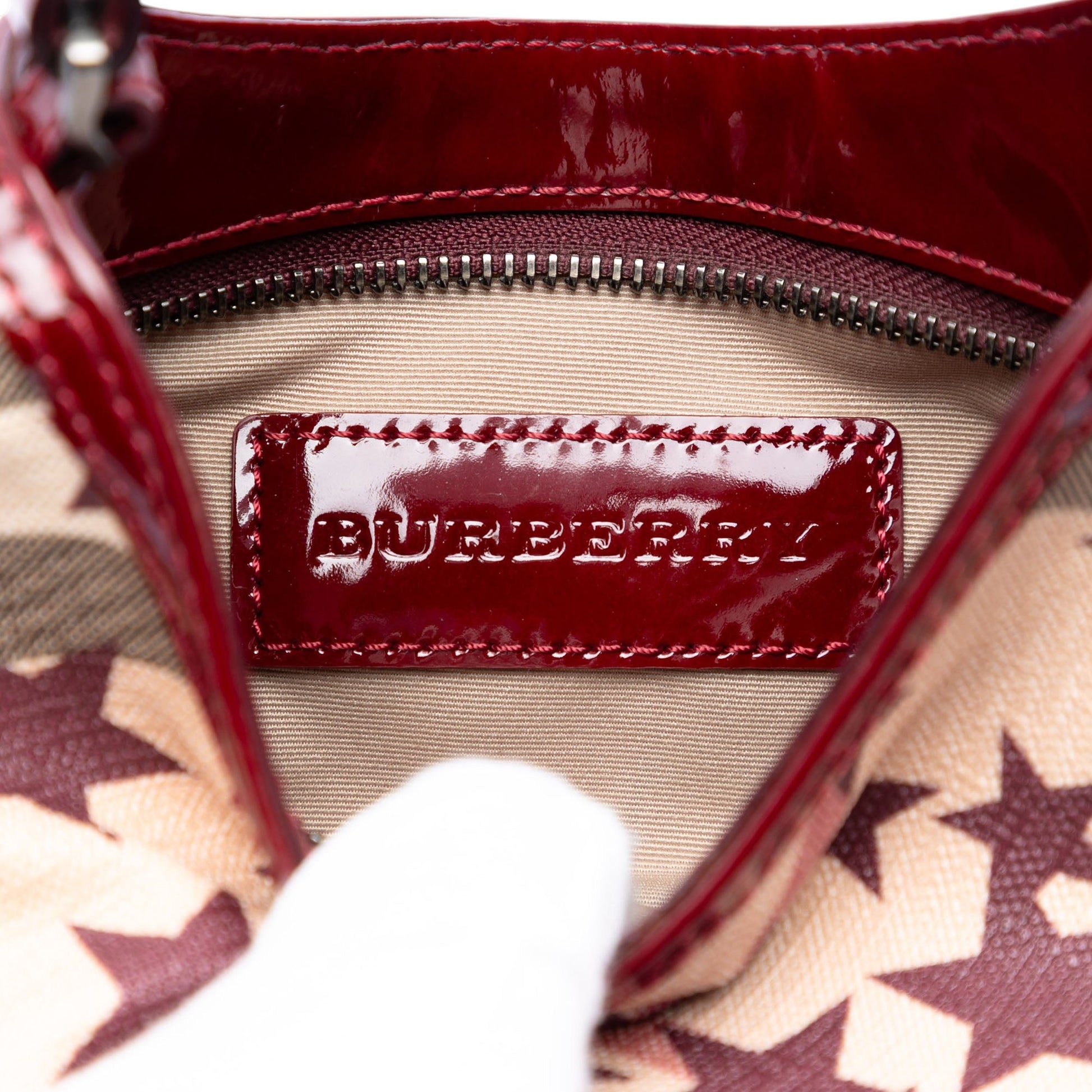 Burberry Mini Supernova Check Coated Canvas Stars Hobo