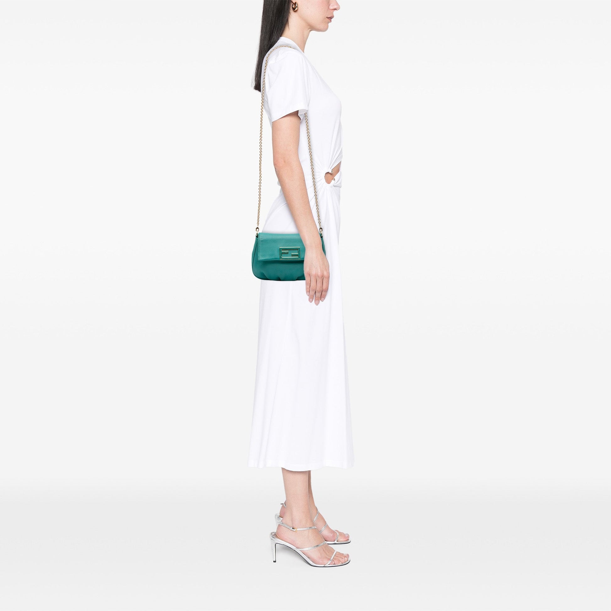 Fendi Leather Fendista Pochette Crossbody