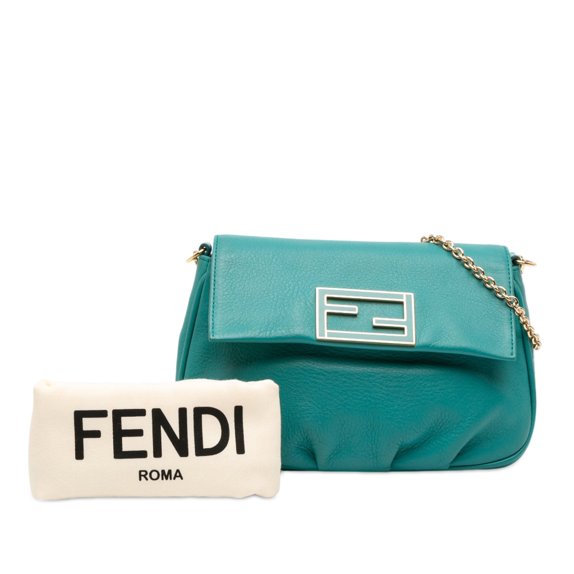 Fendi Leather Fendista Pochette Crossbody