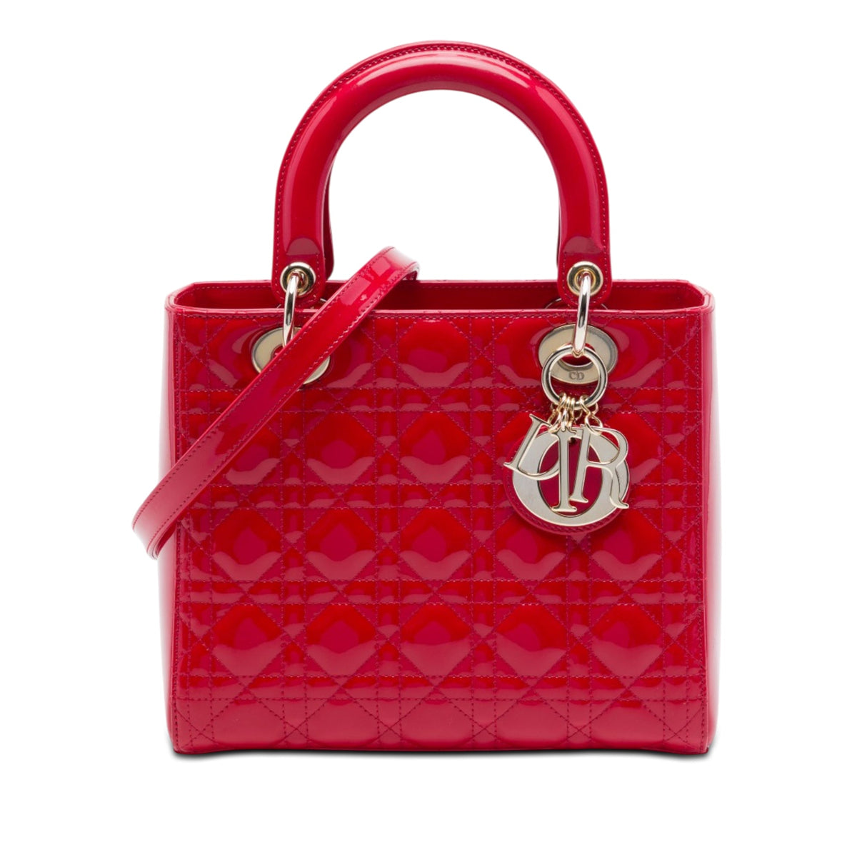 Dior Medium Patent Cannage Lady Dior