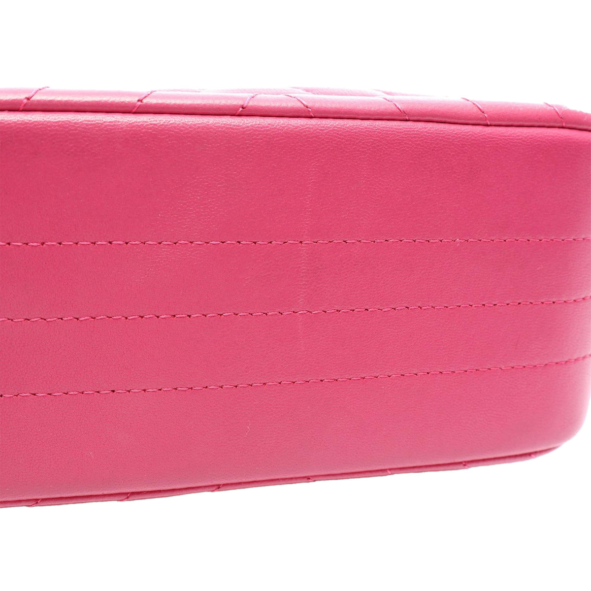 Chanel Mini Square Classic Chevron Lambskin Single Flap — Pink