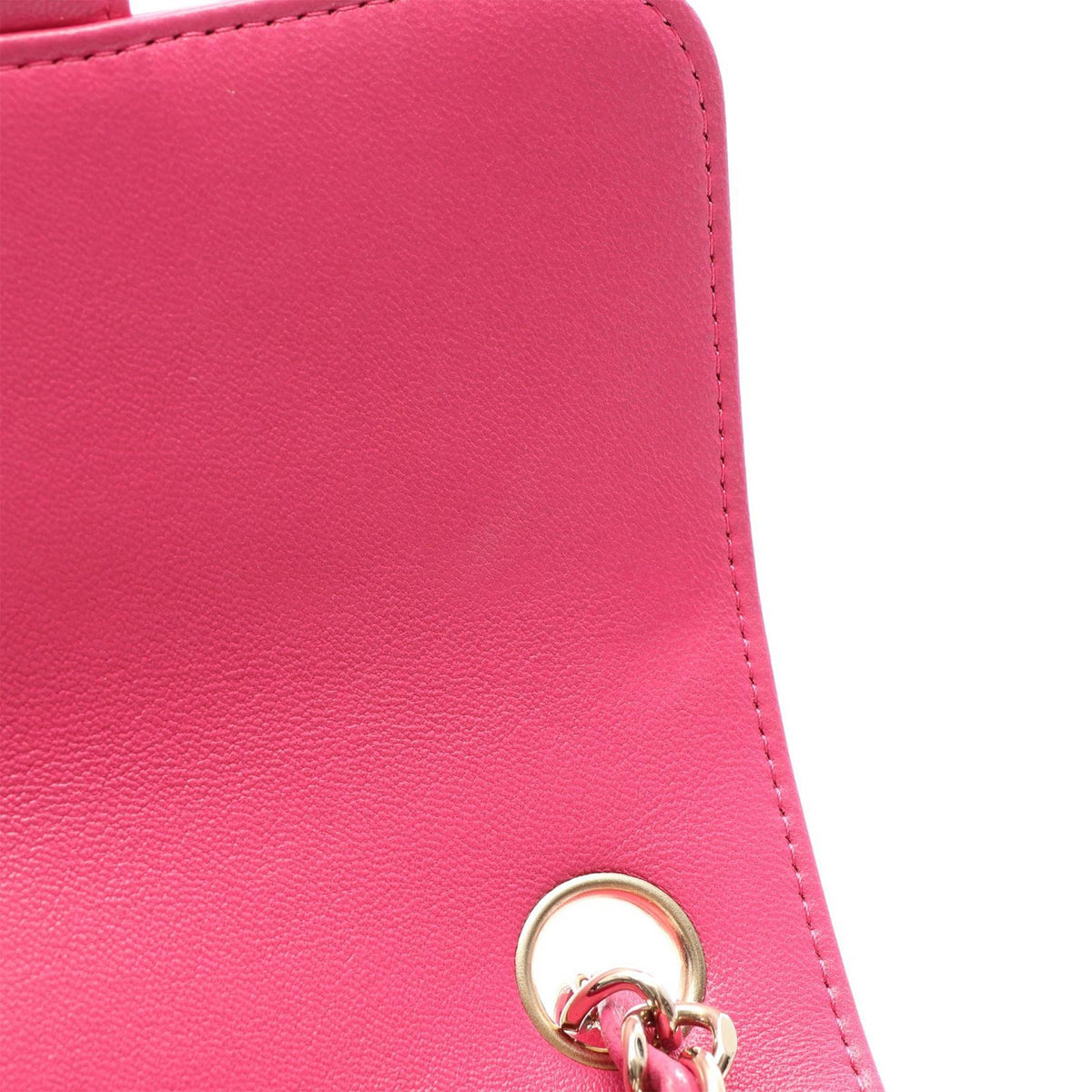 Chanel Mini Square Classic Chevron Lambskin Single Flap — Pink