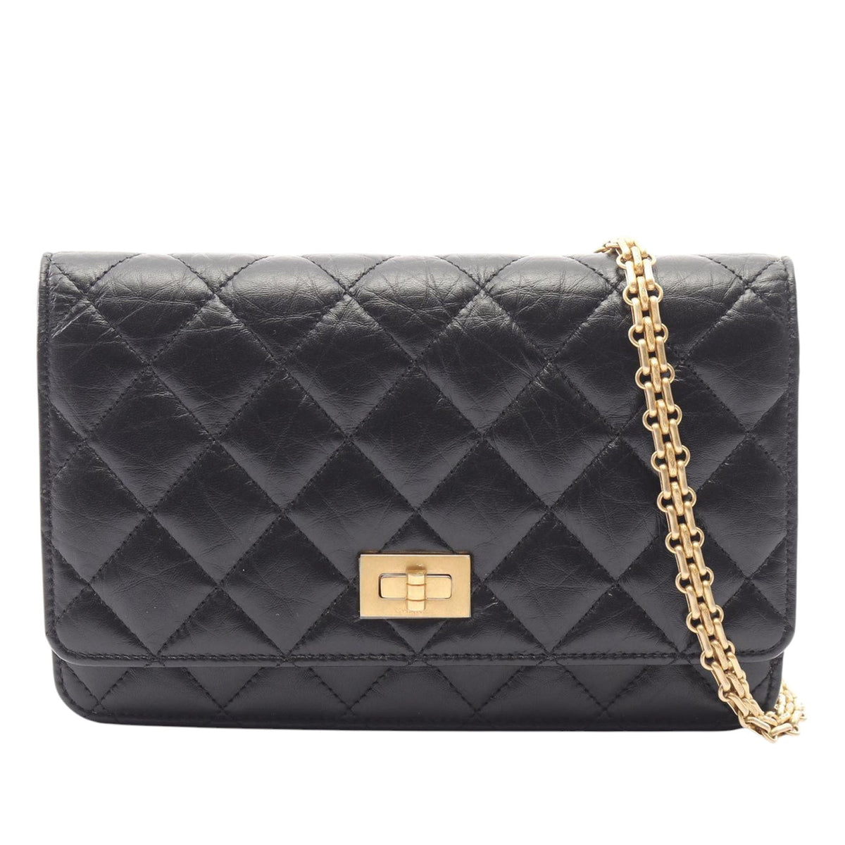 Chanel Quilted Aged Calfskin Reissue 2.55 Wallet on Chain