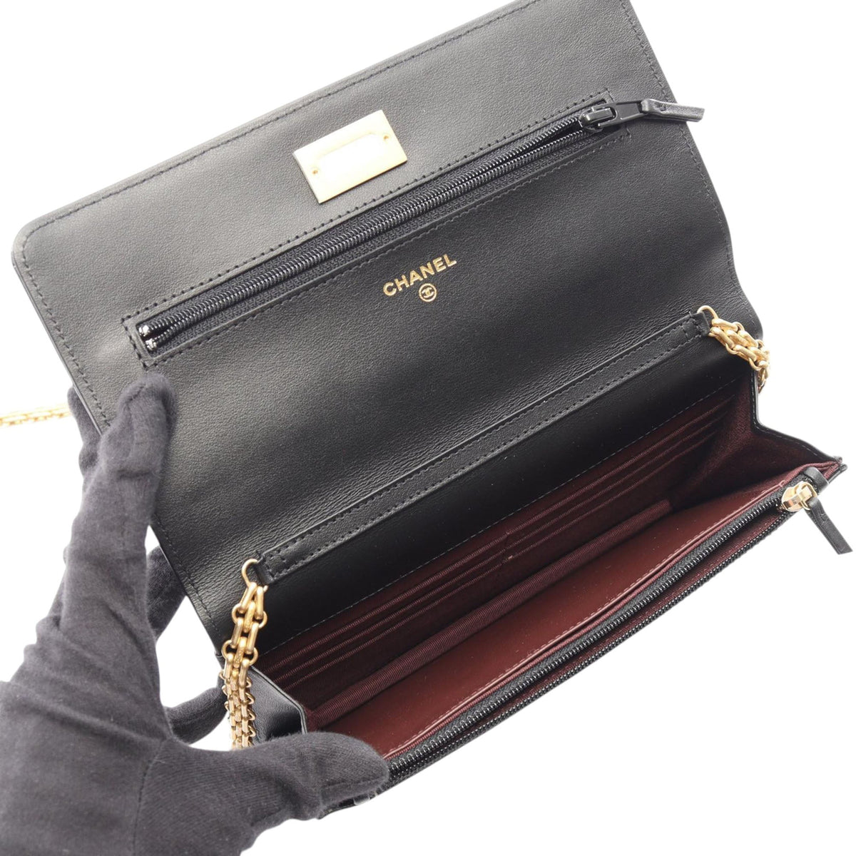 Chanel Quilted Aged Calfskin Reissue 2.55 Wallet on Chain