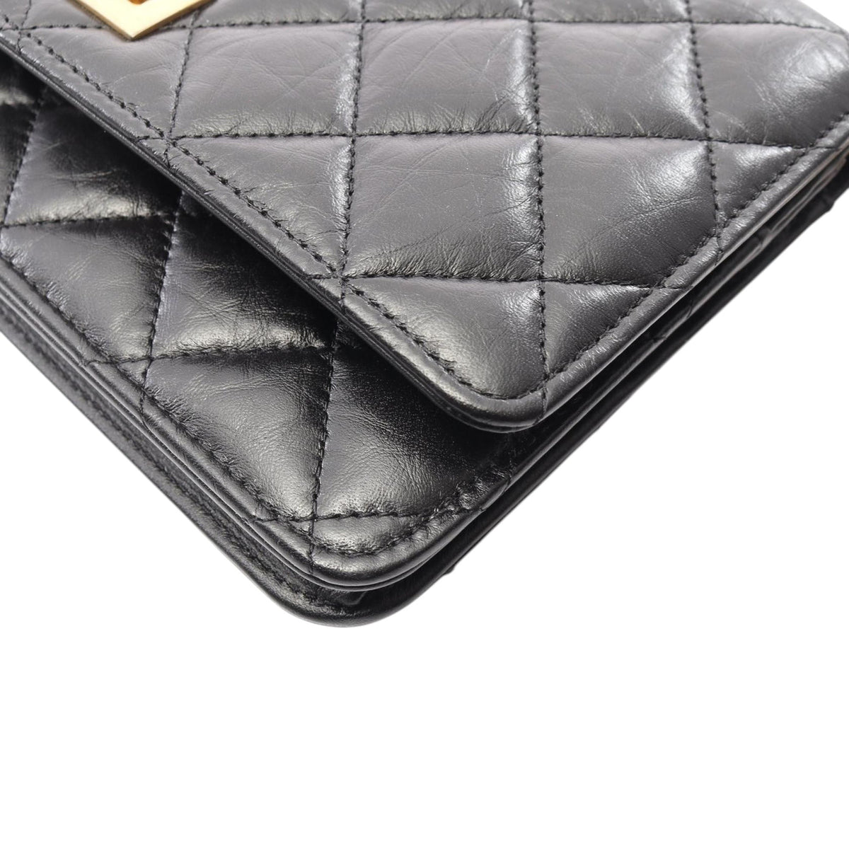 Chanel Quilted Aged Calfskin Reissue 2.55 Wallet on Chain