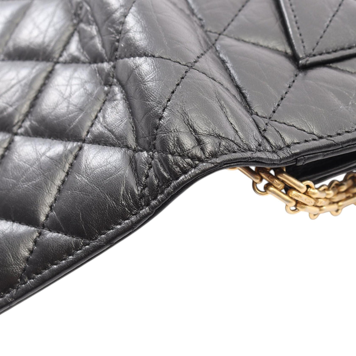 Chanel Quilted Aged Calfskin Reissue 2.55 Wallet on Chain