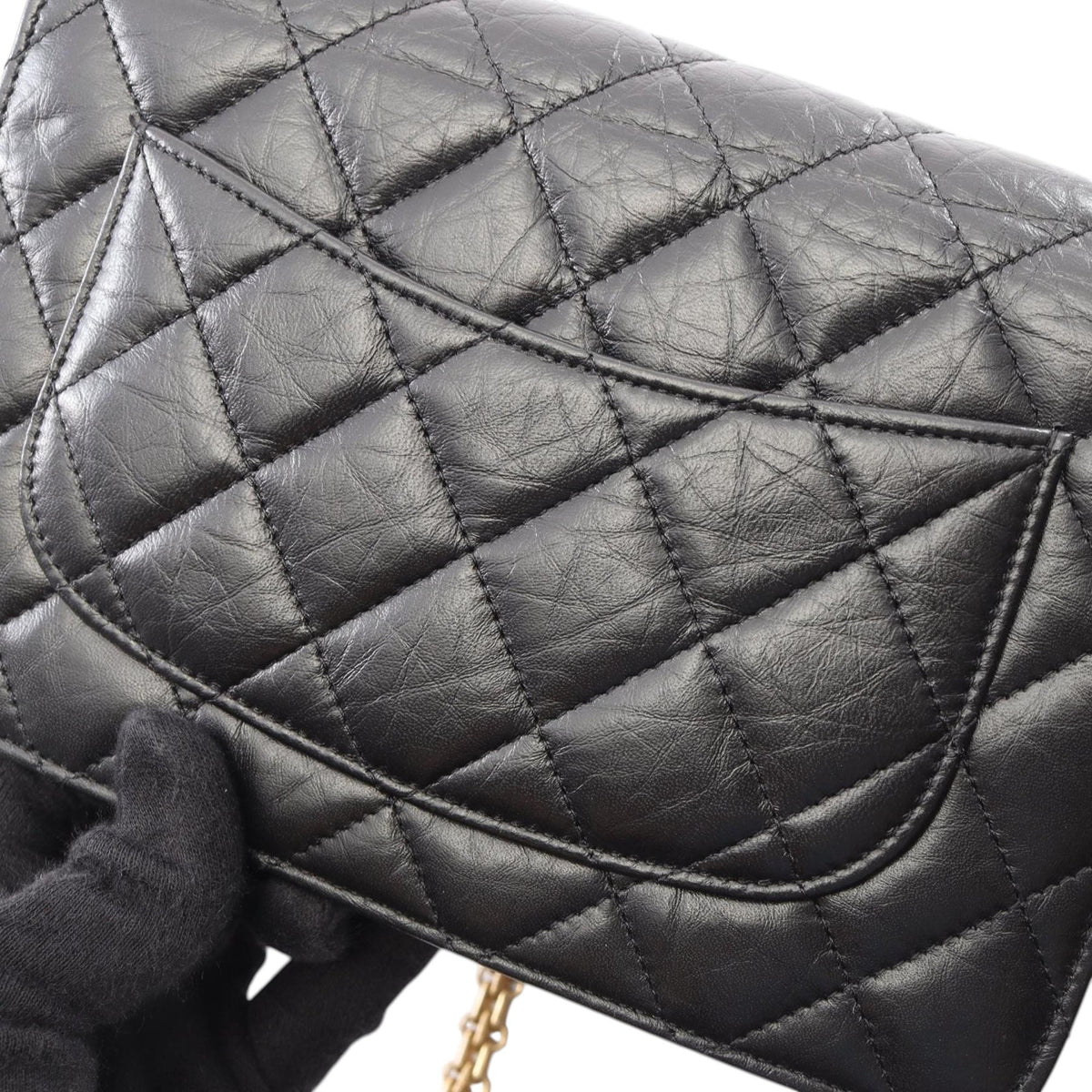 Chanel Quilted Aged Calfskin Reissue 2.55 Wallet on Chain