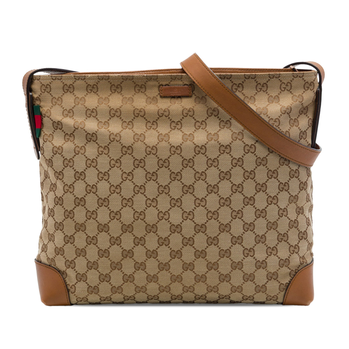 Gucci GG Canvas Web Crossbody — Beige